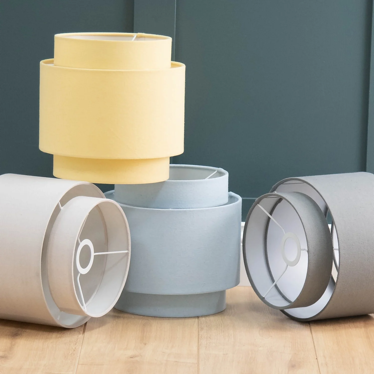 Finn Tier Drum Sky Blue Linen Shade - 25cm - Image 7