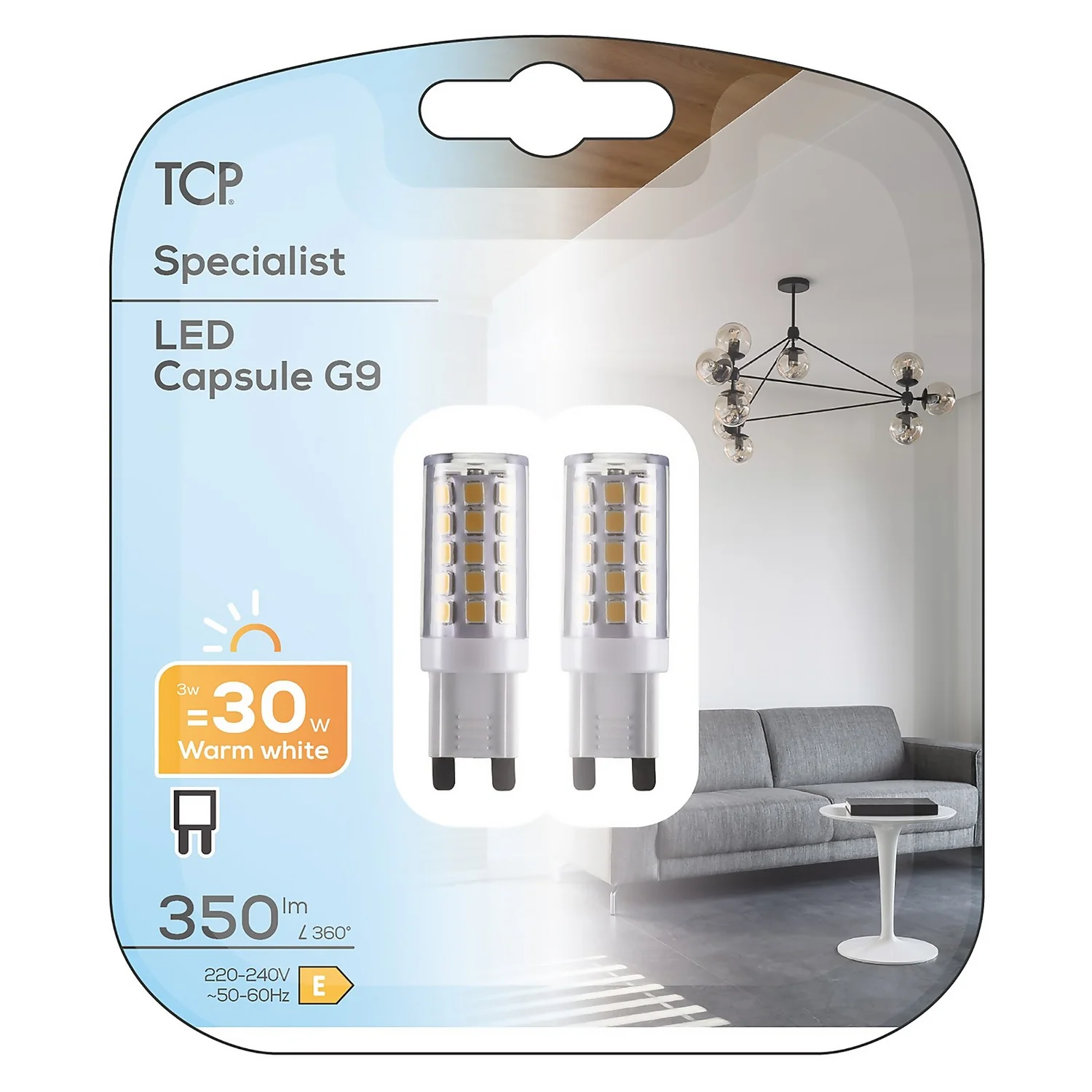 LED G9 3W, 30W Equivalent 2Pin Warm White 2pk - Image 2