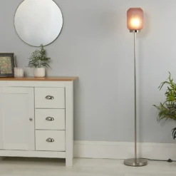 Pearl Frosted Floor Lamp - Rose