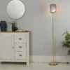 Pearl Frosted Floor Lamp - Navy