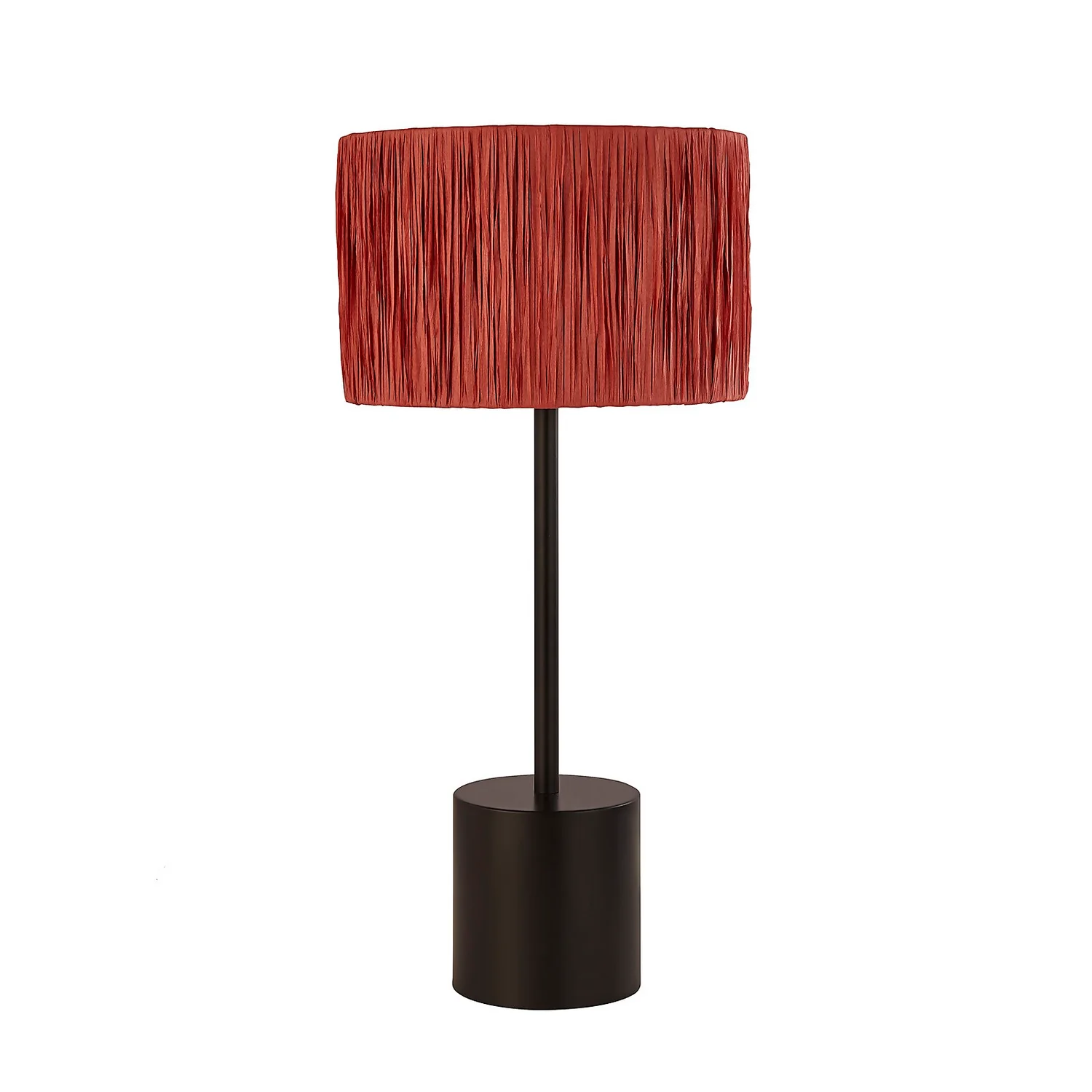 Raffia Table Lamp - Pink & Black - Image 3