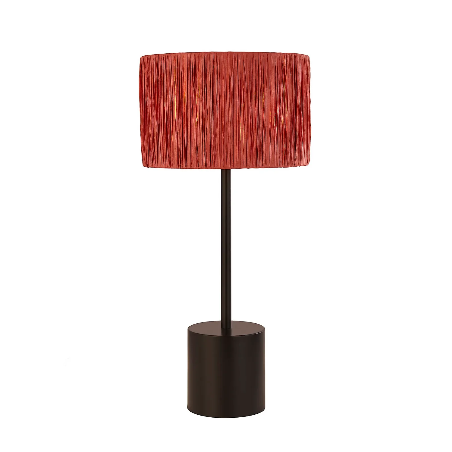 Raffia Table Lamp - Pink & Black - Image 2