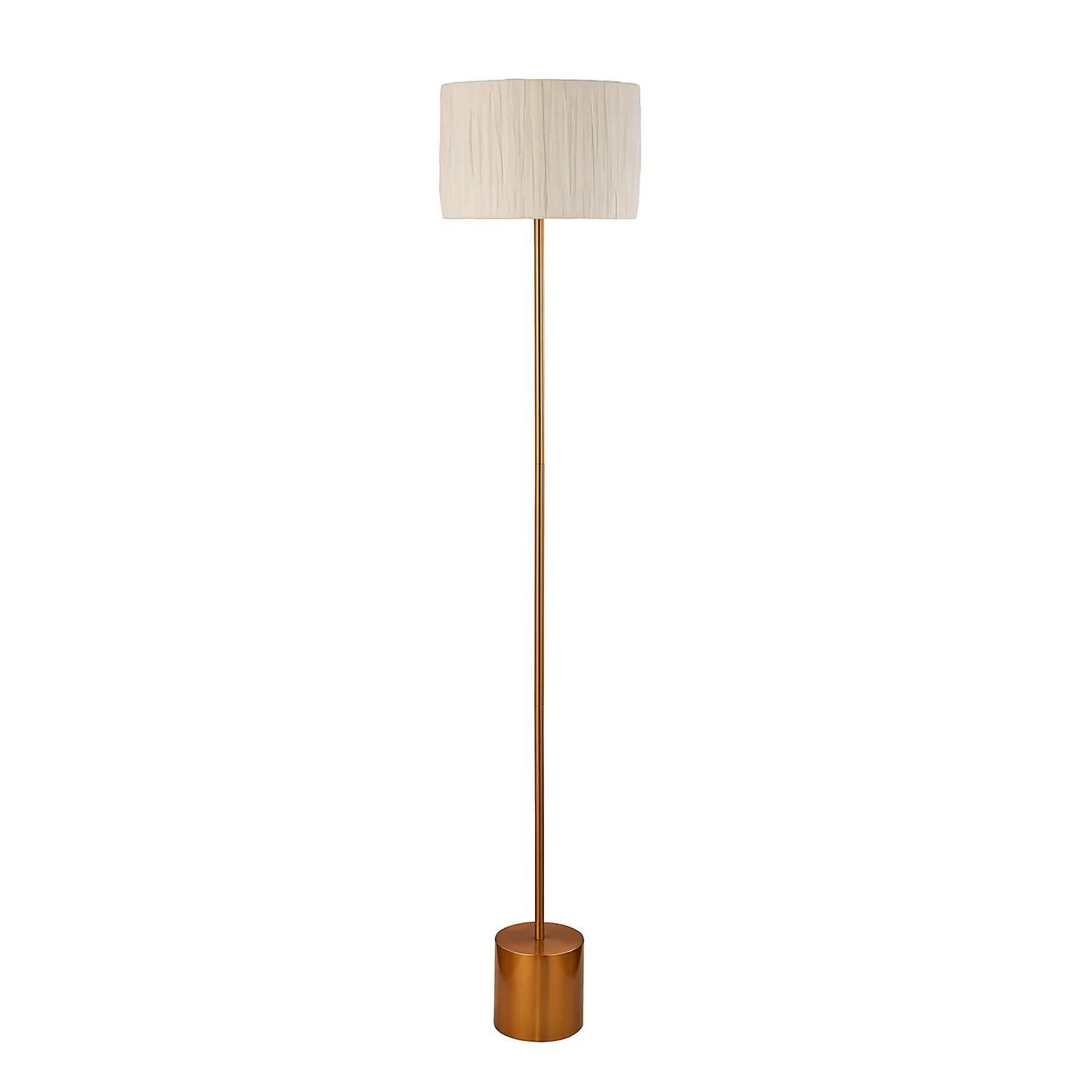 Raffia Floor Lamp - White & Gold - Image 3