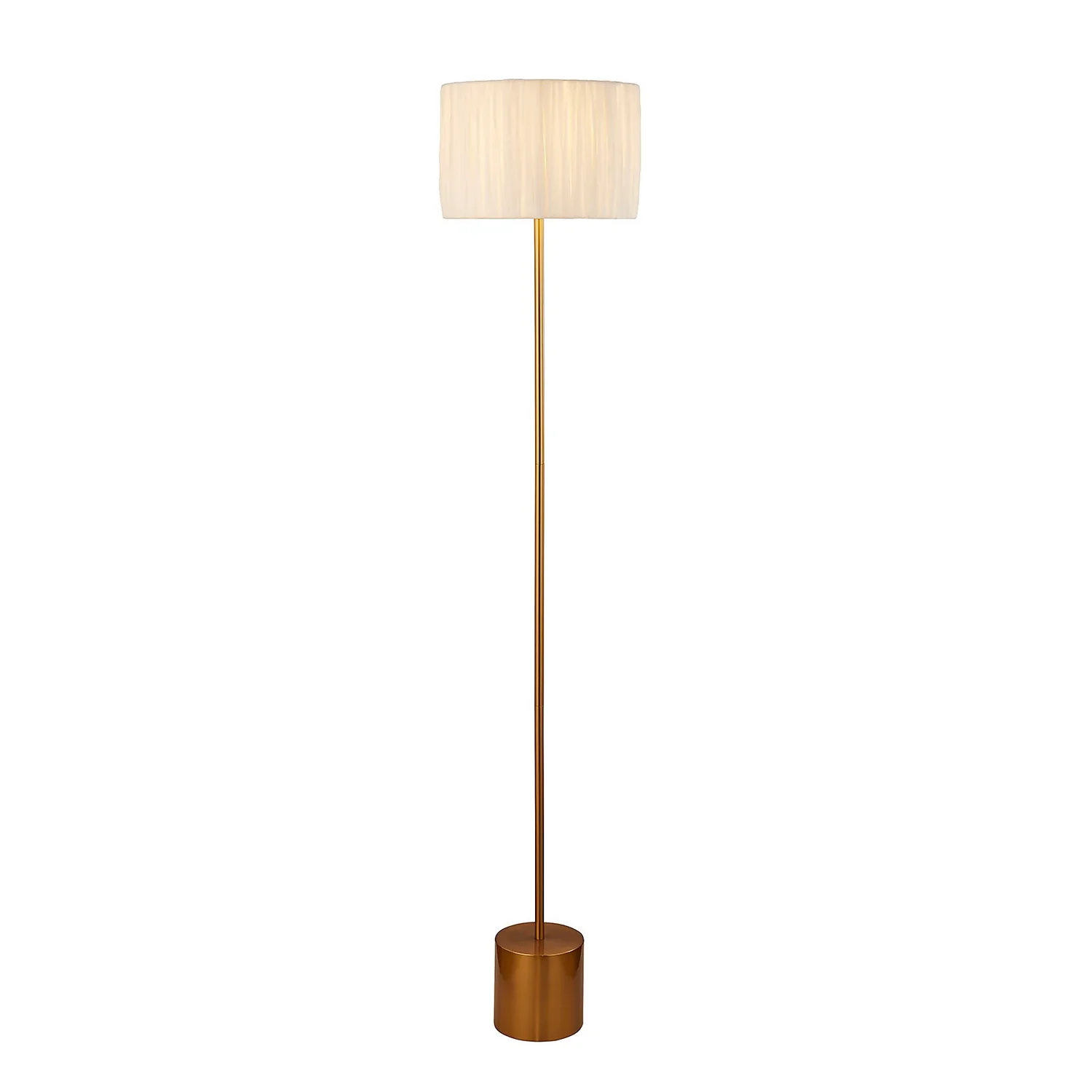 Raffia Floor Lamp - White & Gold - Image 2