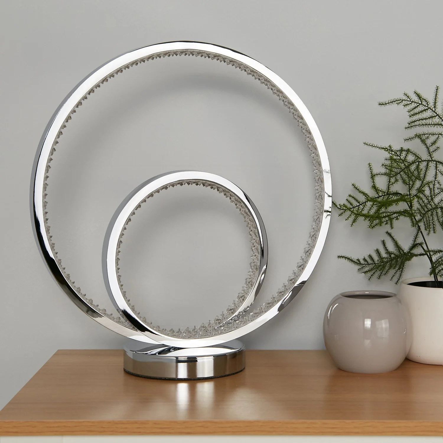 Sasha LED Table Lamp - Chrome & Crystal - Image 3