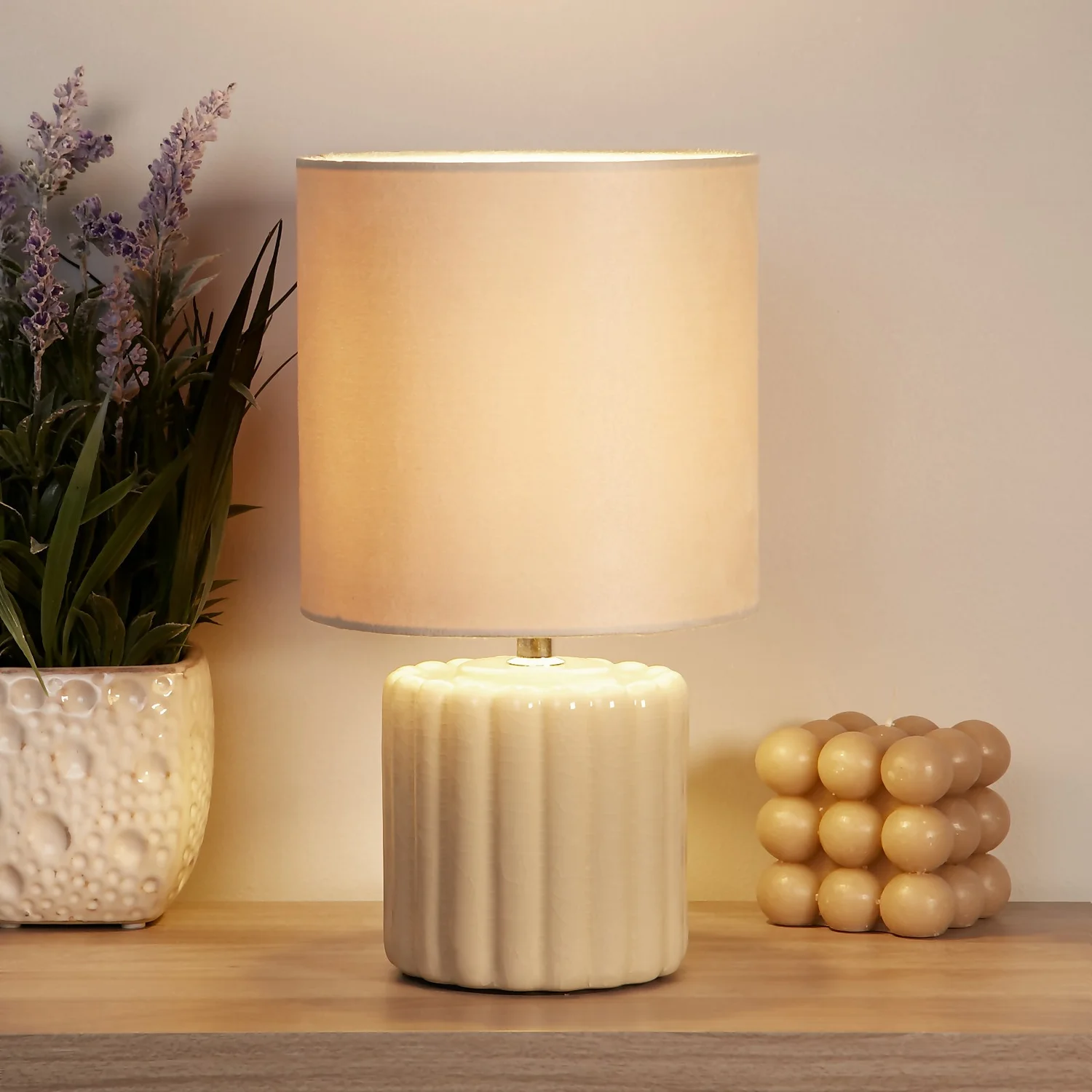 Phoebe Ceramic Table Lamp - Cream