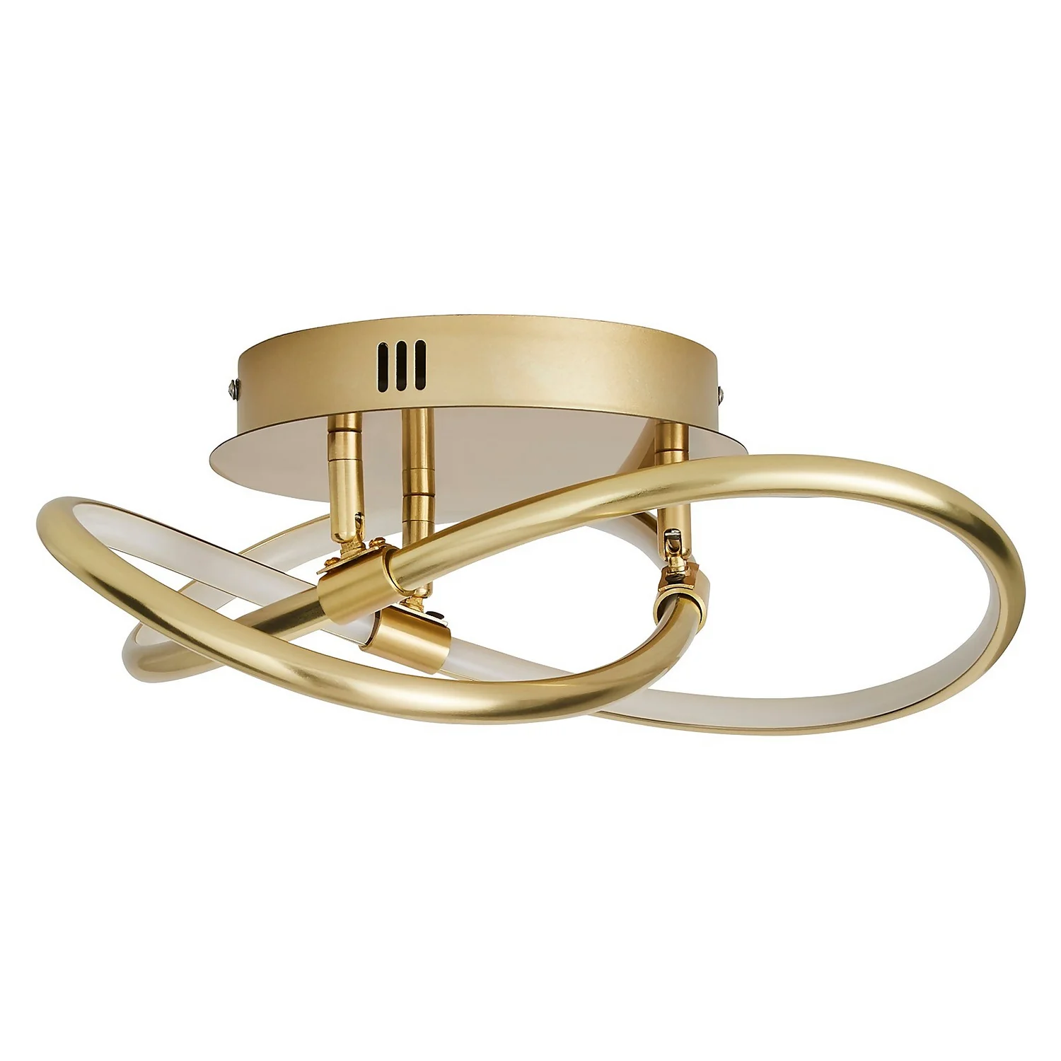 Bailey LED Spiral Flush Ceiling Light - Brass - Image 3