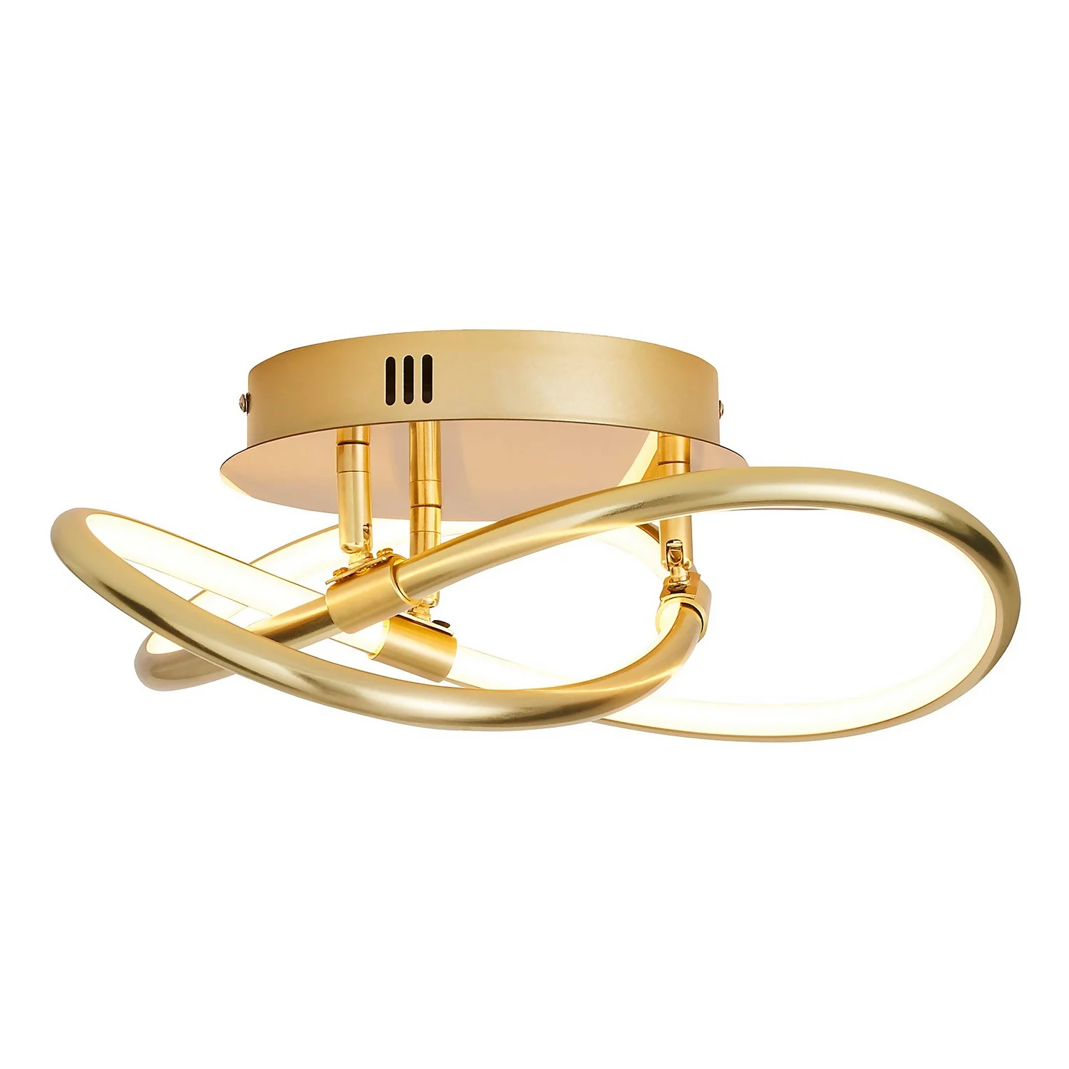 Bailey LED Spiral Flush Ceiling Light - Brass - Image 2