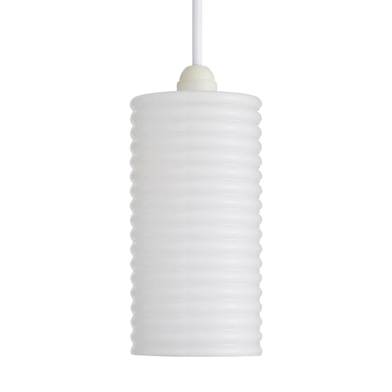 Katya Ribbed Glass Easy Fit Shade - White - Image 3