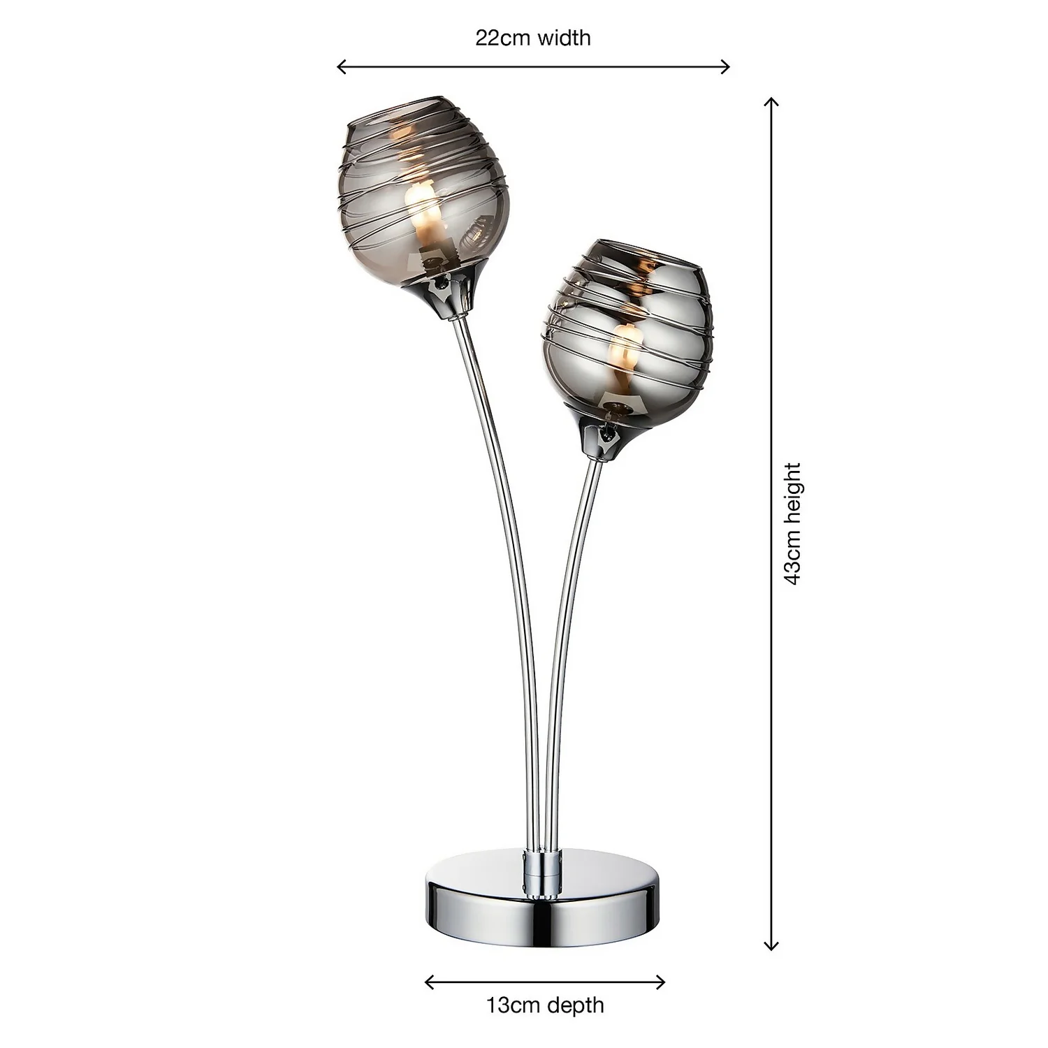 Marple Table Lamp - Chrome & Smoke - Image 6