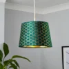 Mia Velvet 30cm Patterned Lamp Shade - Emerald