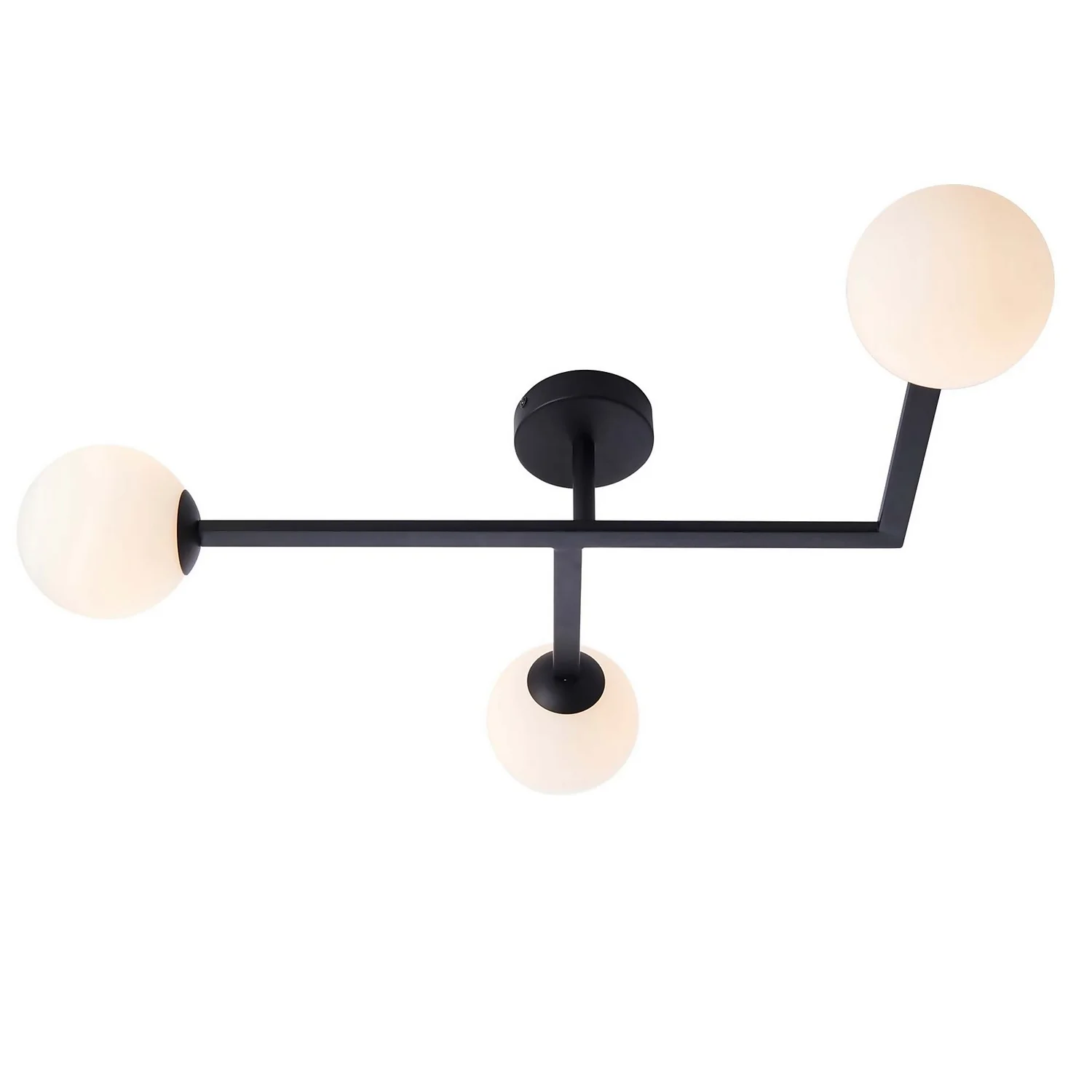 Hawkhill Bathroom Semi Flush Light - 3lt Black - Image 2