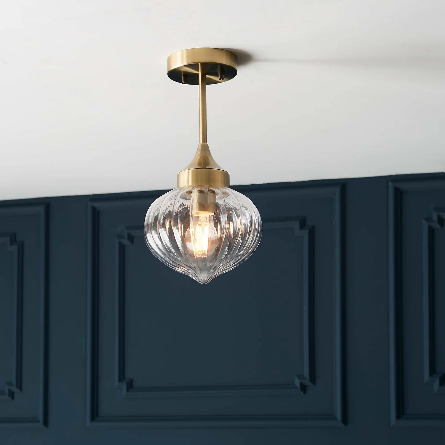Addington Semi Flush Light - Brass - Image 4