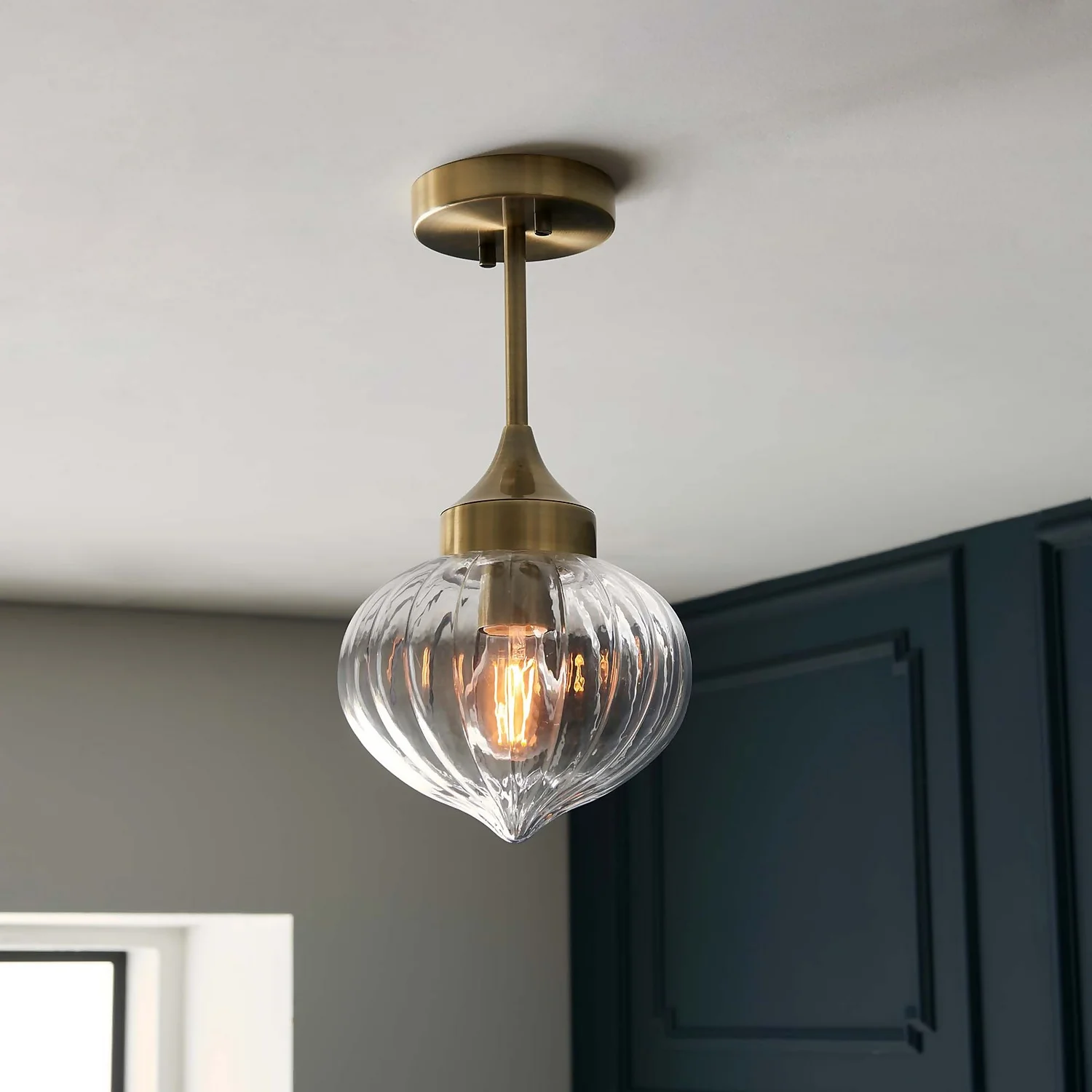 Addington Semi Flush Light - Brass - Image 5