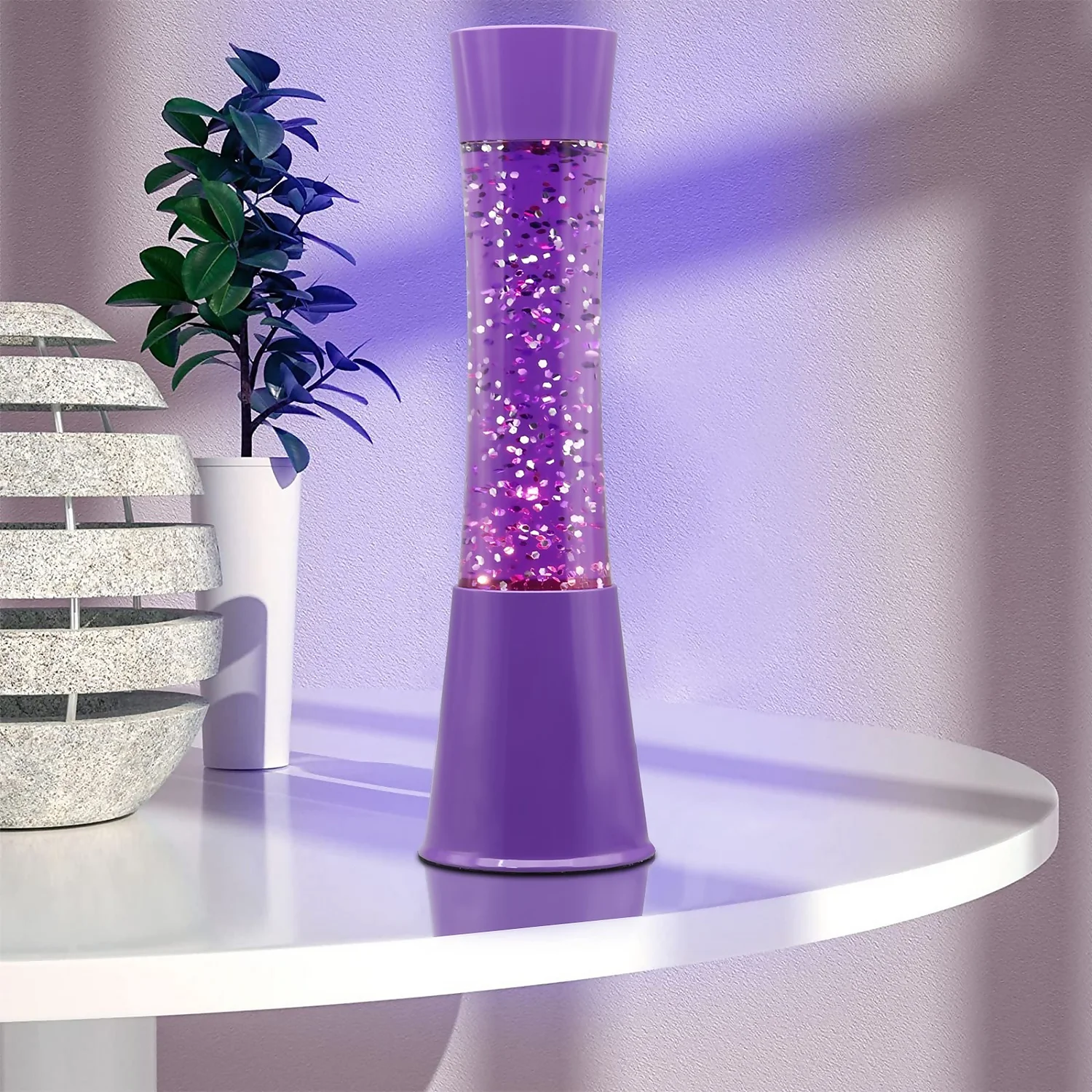 Purple Glitter Lamp