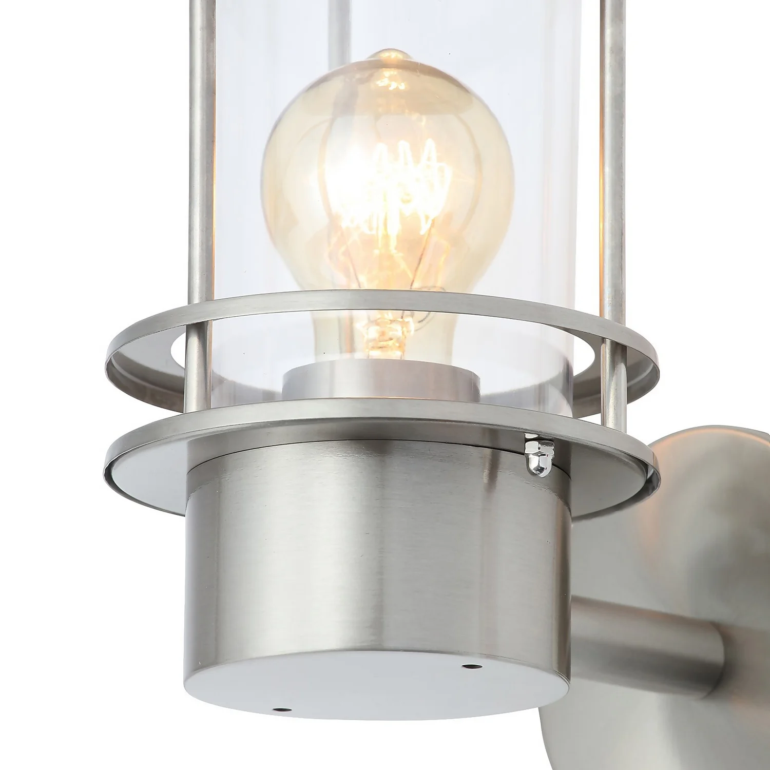 Leonis Miners Style Outdoor Wall Lantern - Stainless Steel - Image 4