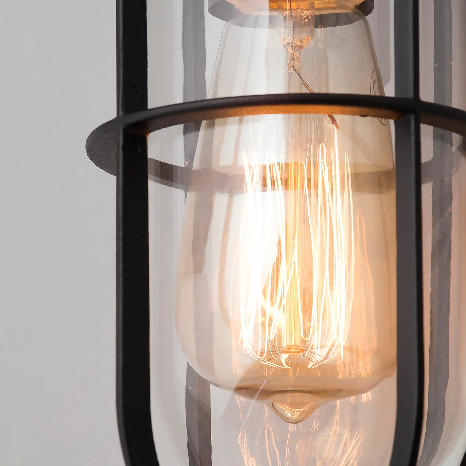 Woking Caged Outdoor Wall Light - Black - Image 4