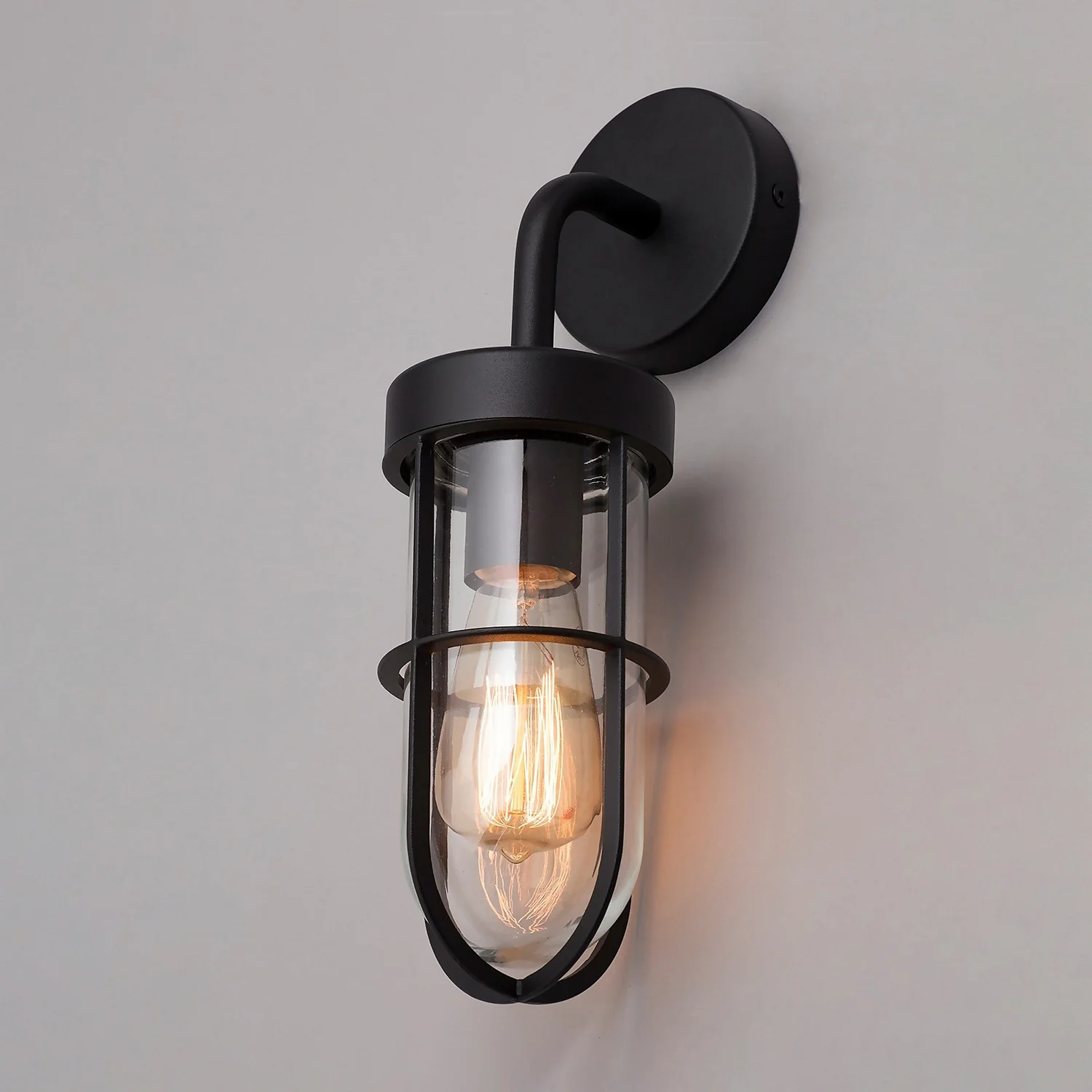 Woking Caged Outdoor Wall Light - Black - Image 2