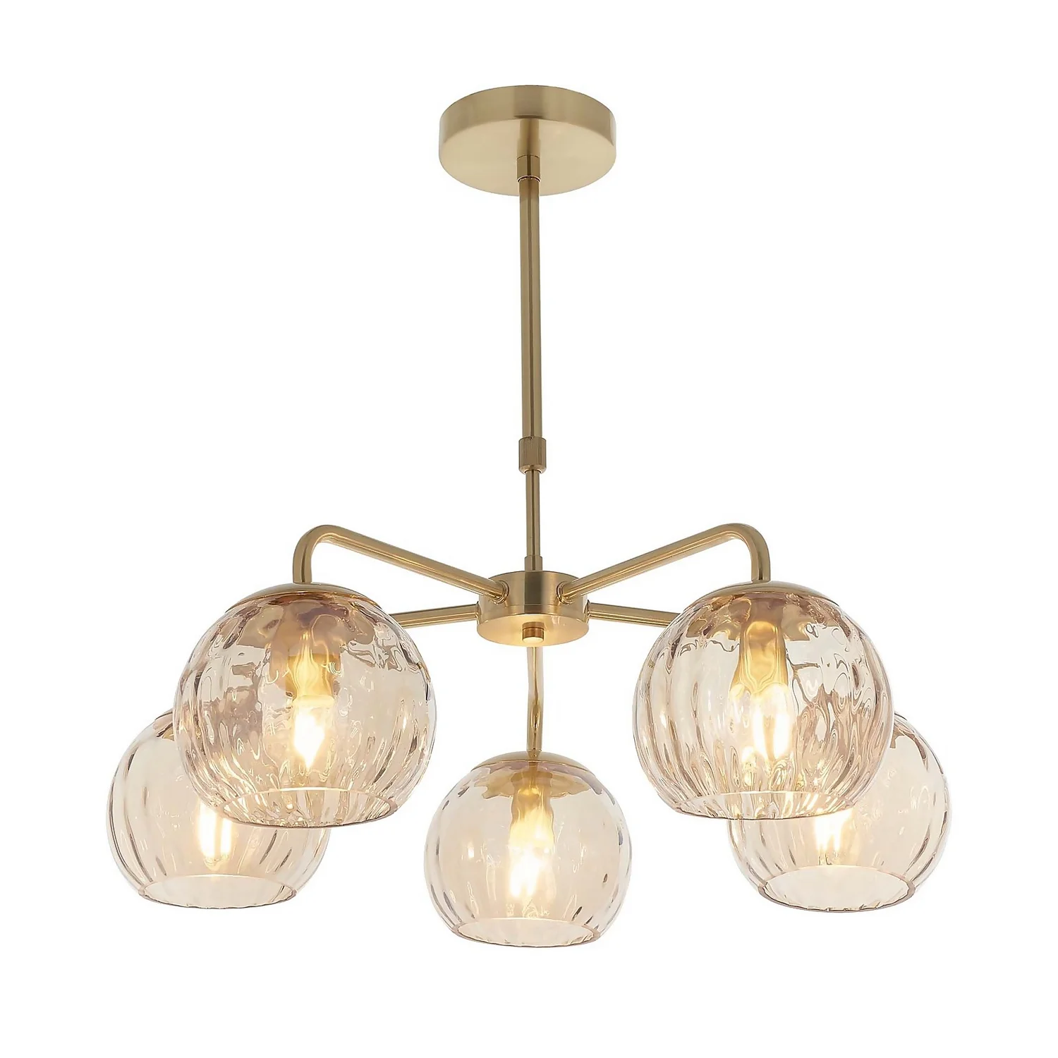 Geneva 5 Light Pendant Light - Brass - Image 2