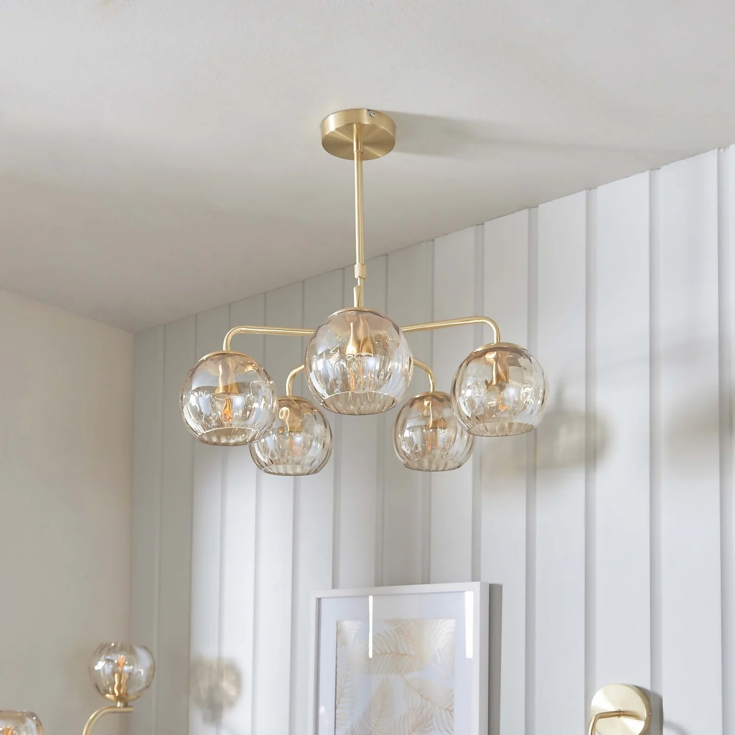 Geneva 5 Light Pendant Light - Brass - Image 3