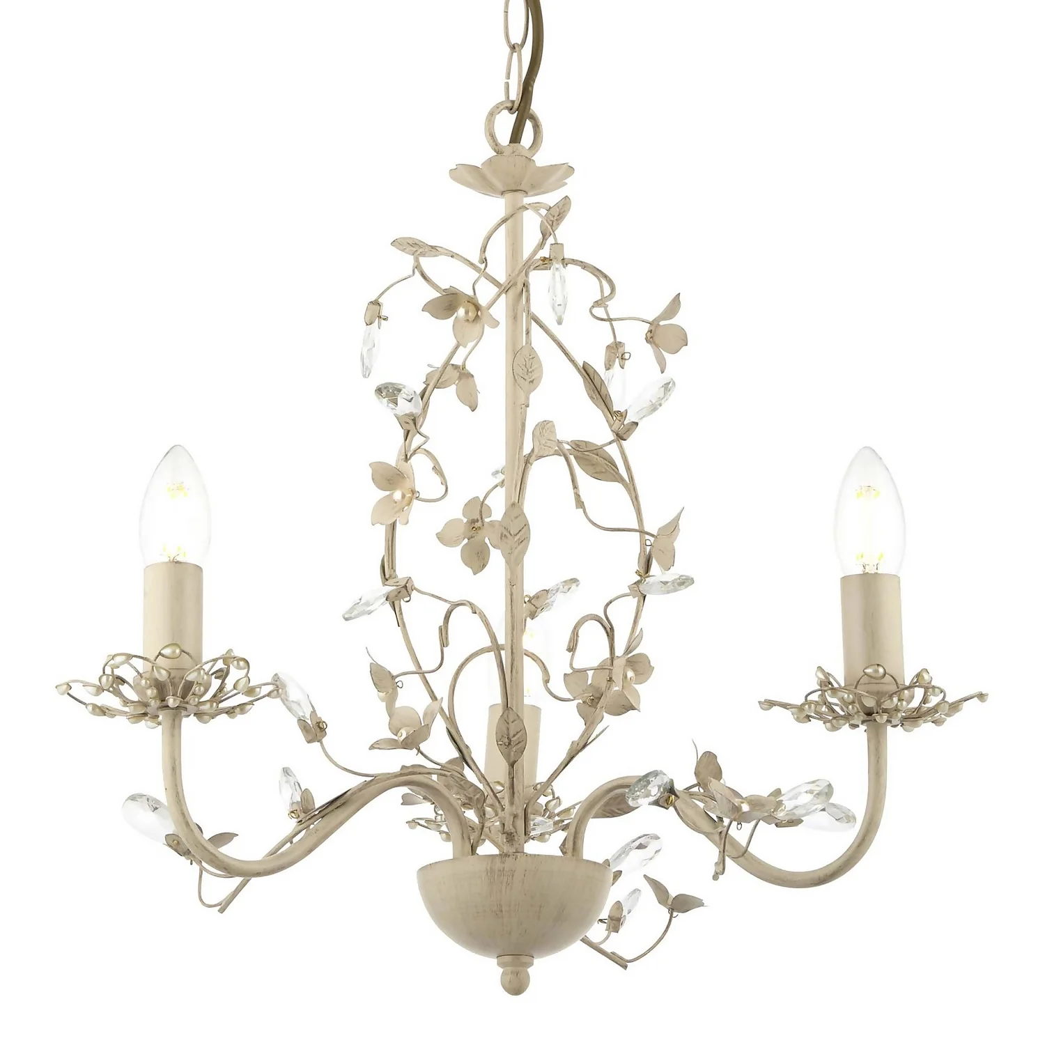 Isabel 3 Light Pendant Light - Cream - Image 3