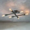 Gabe 6 Light Semi Flush Ceiling Light - Pewter