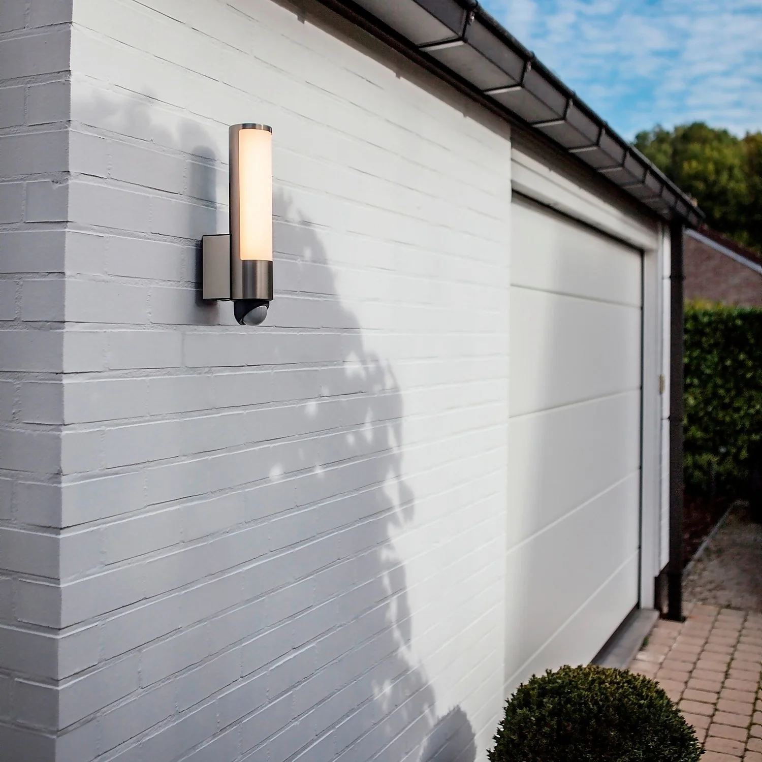 Lutec Leda LED Outdoor Wall Light With PIR Motion Sensor - Stainless Steel - Image 3