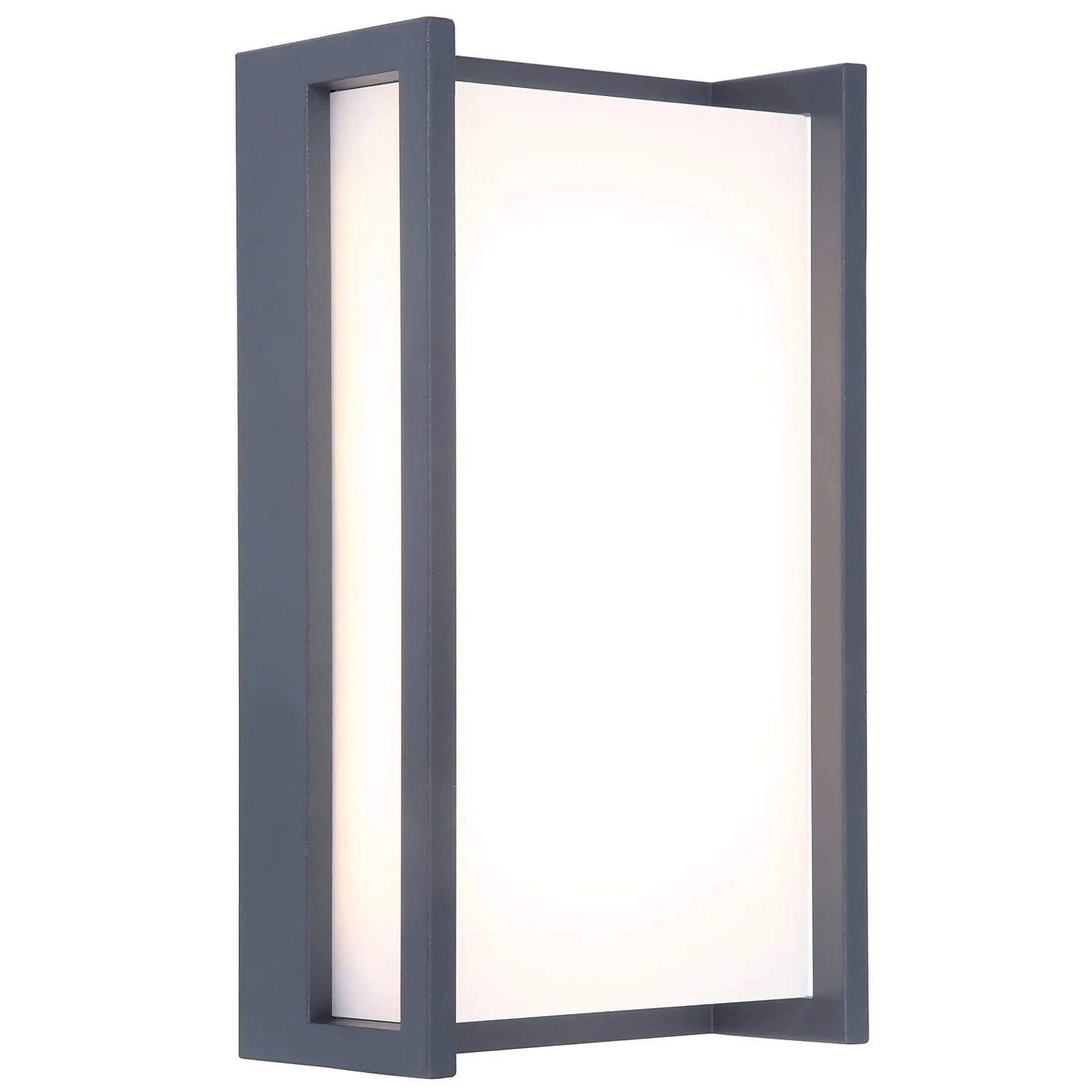 Lutec Qubo LED Rectangle Outdoor Wall Light - Anthracite - Image 2