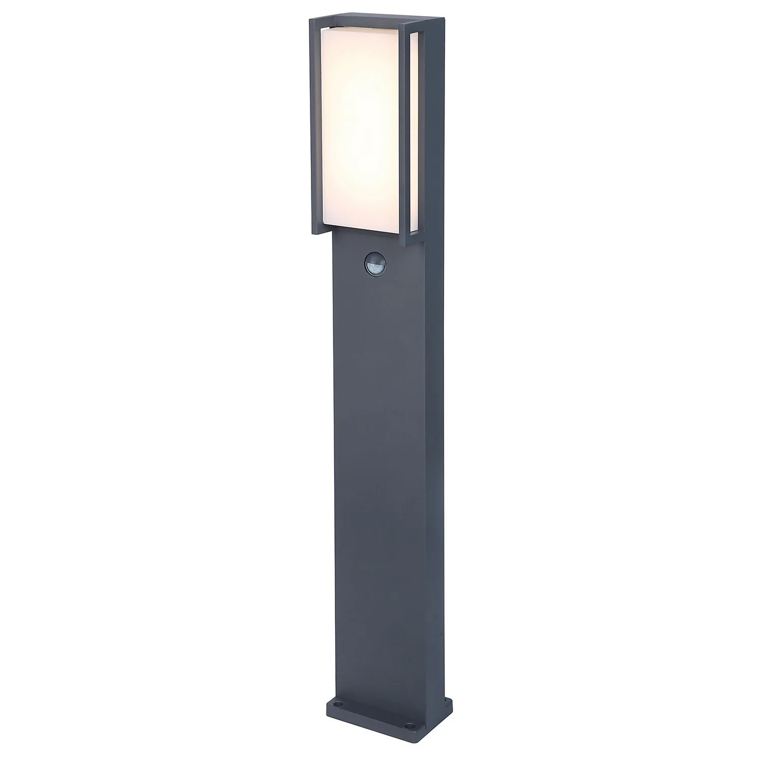 Lutec Qubo LED Outdoor Bollard Light With PIR Motion Sensor - Anthracite - Image 2