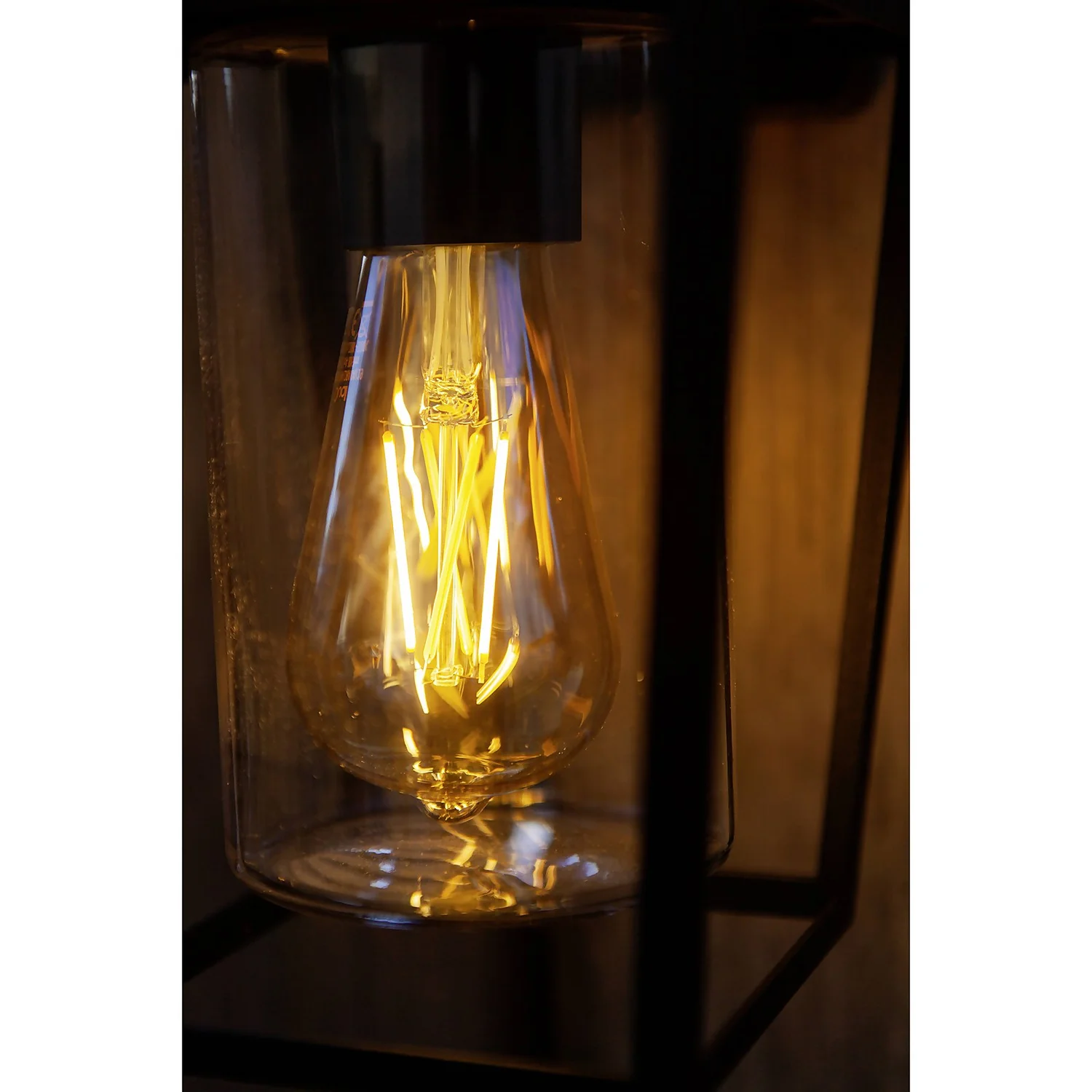 Lutec West E27 Outdoor Wall Lantern - Black - Image 4