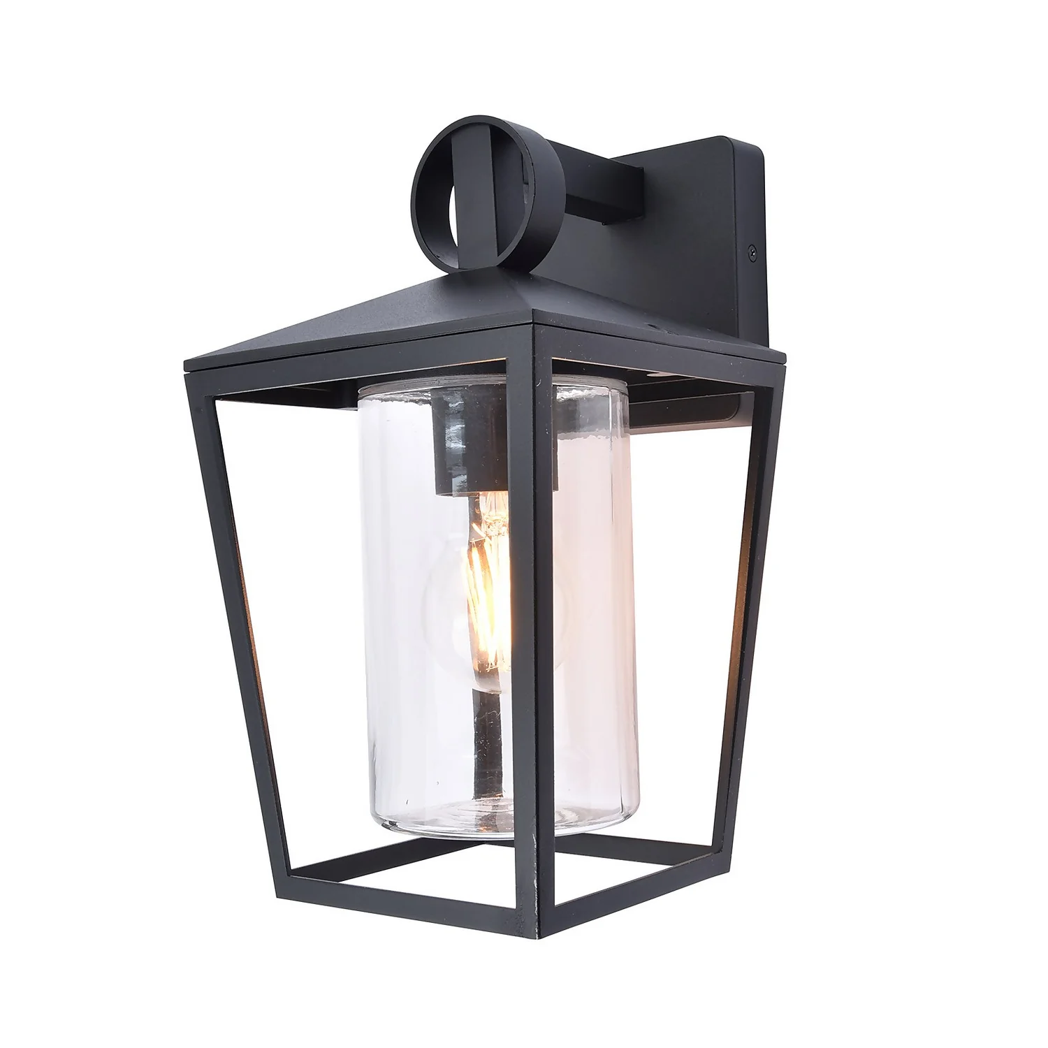 Lutec West E27 Outdoor Wall Lantern - Black - Image 2