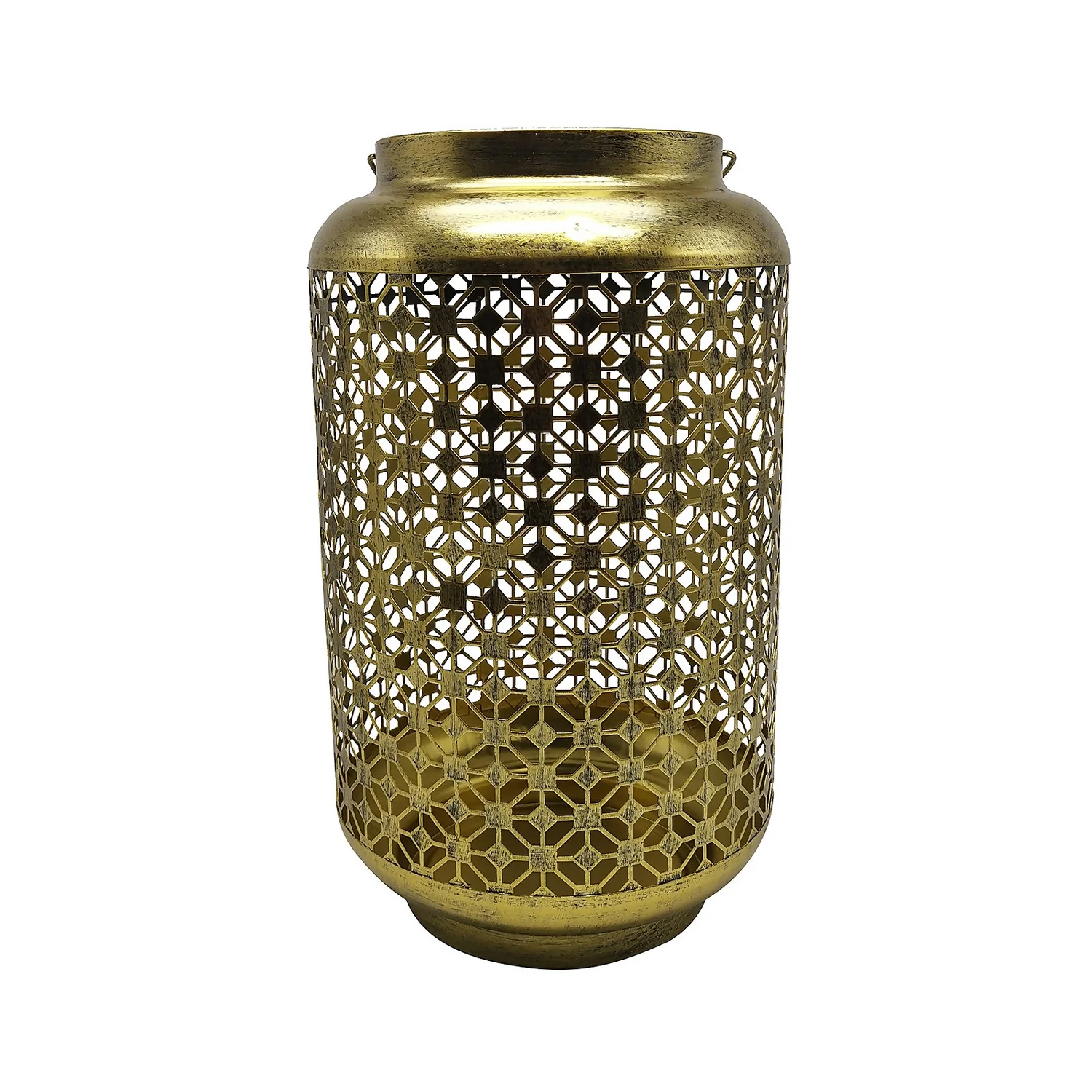 Homebase Edit Antique Gold Solar Moroccan Lantern - 48cm - Image 2