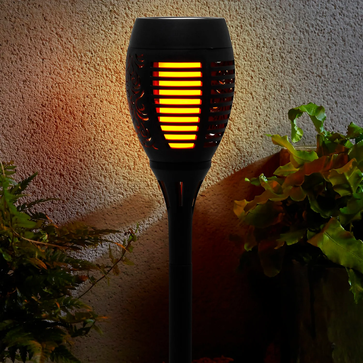 Homebase Edit Black Solar Flame Effect Torch