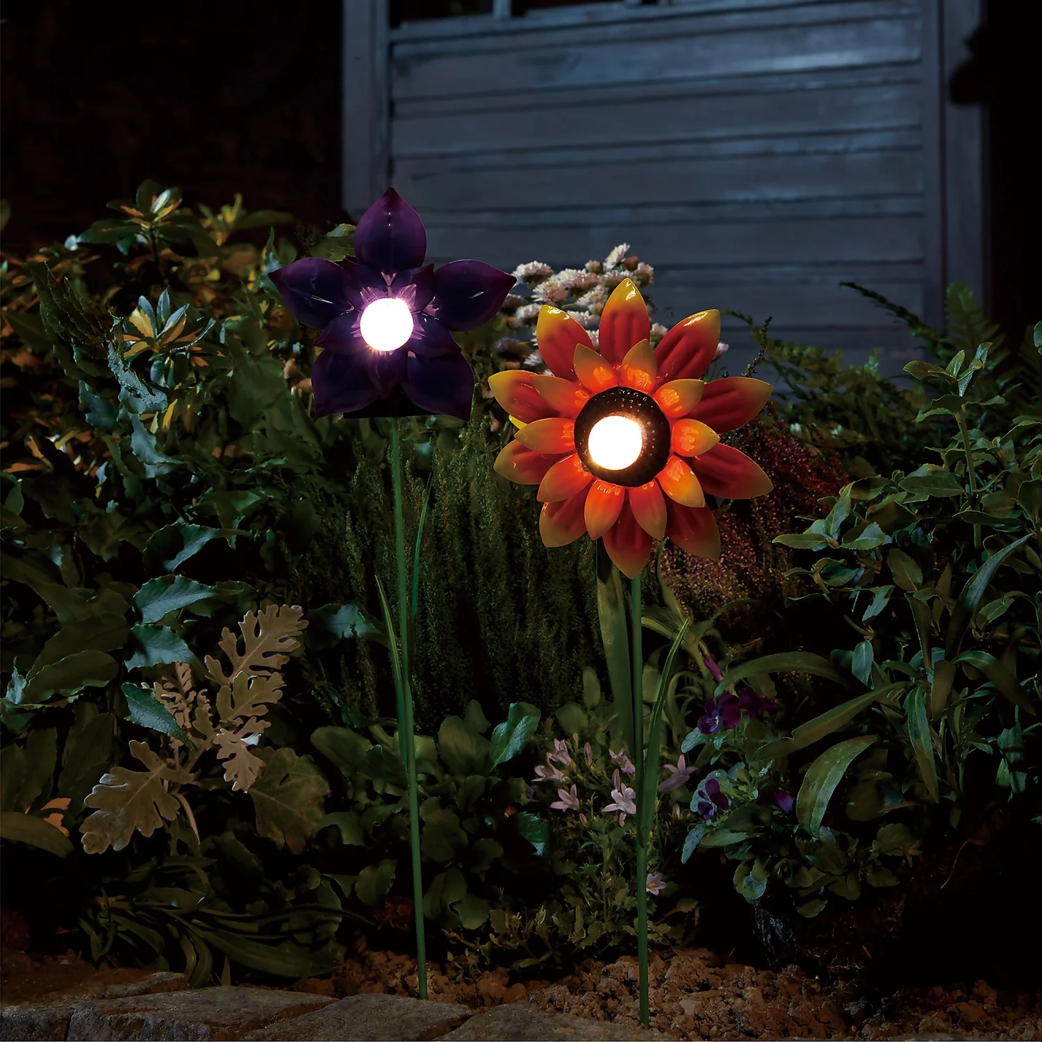 Homebase Edit Mini Flower Solar Stake Light (Assorted Colours) - Image 2