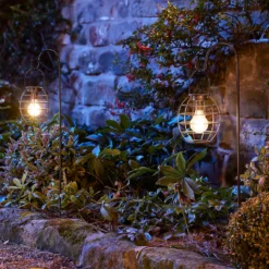 Homebase Edit Solar Hanging Cage Lights - Pack Of 2