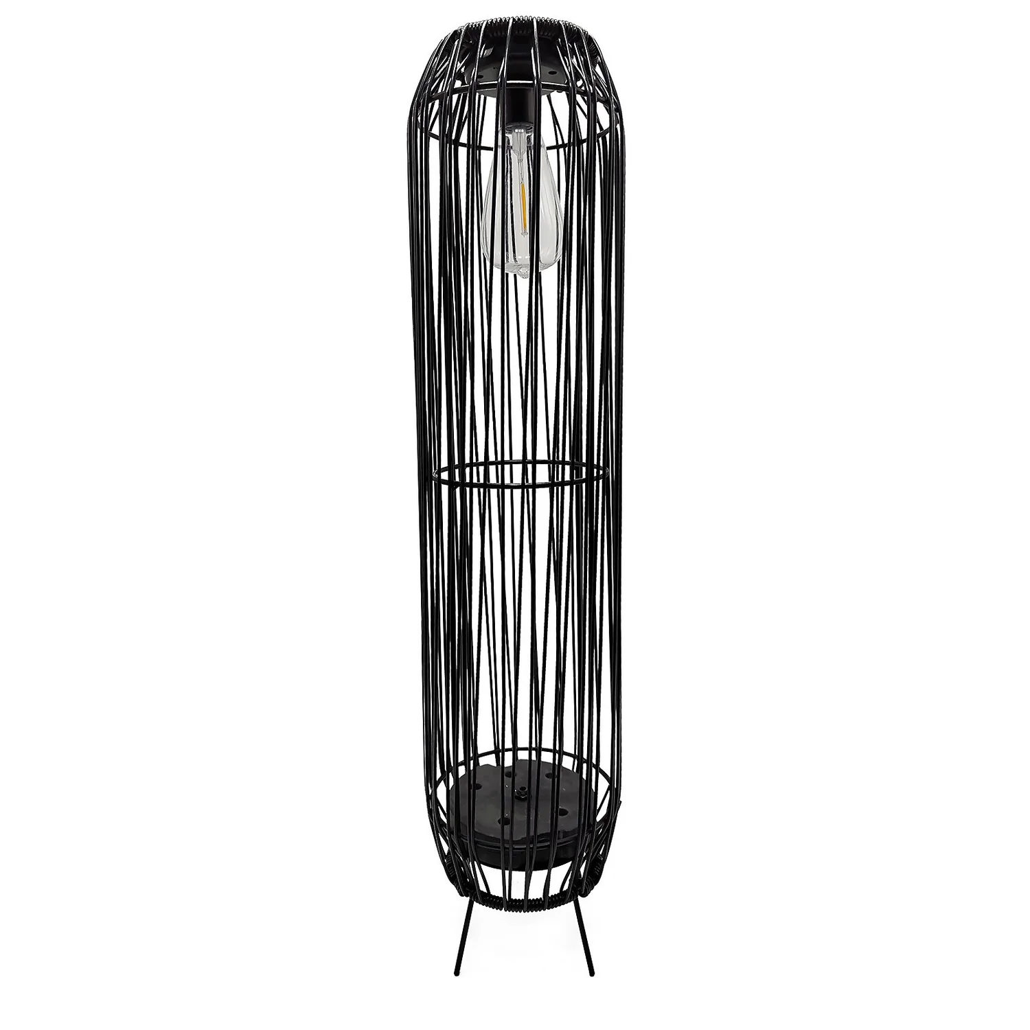 Homebase Edit Tall Black Rattan Solar Lantern - Image 2