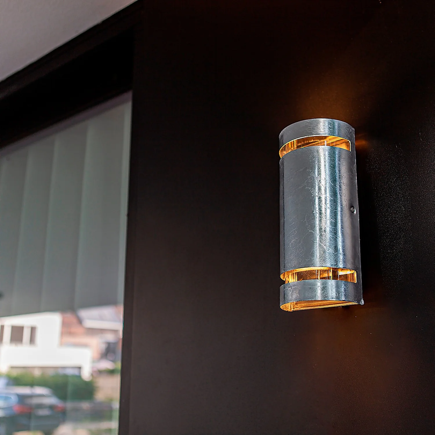 Lutec Ran 2x GU10 Outdoor Wall Light - Galvanised Steel - Image 3