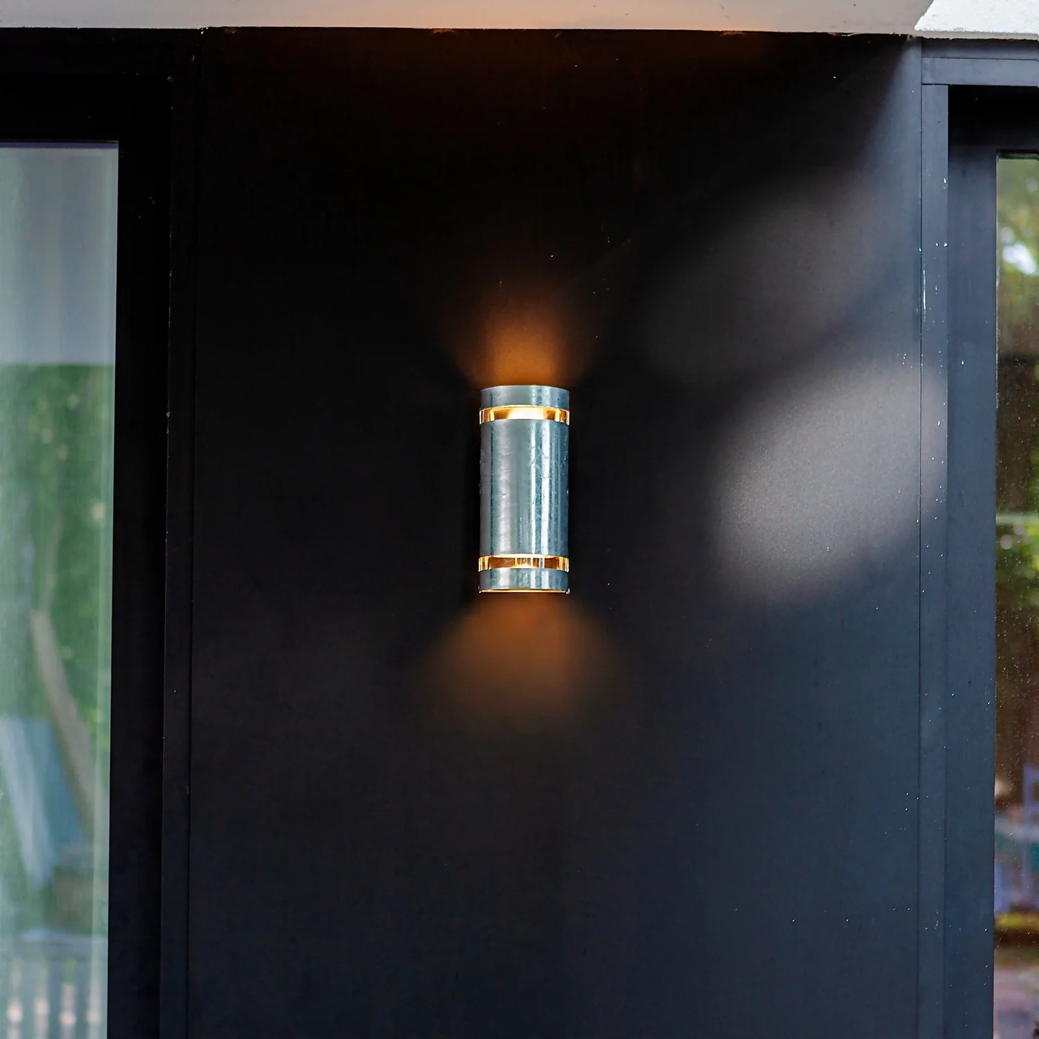 Lutec Ran 2x GU10 Outdoor Wall Light - Galvanised Steel - Image 4