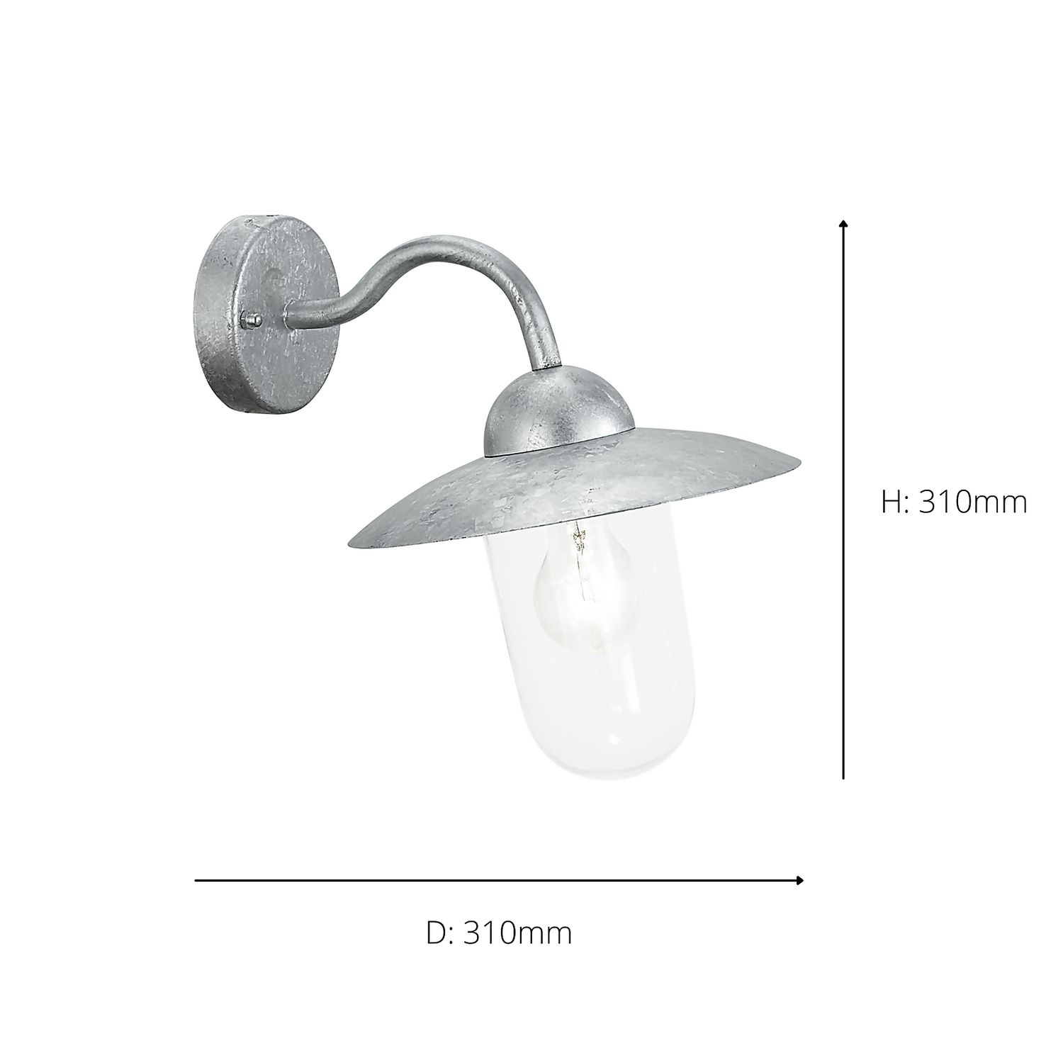 Eglo Milton Outdoor Wall Light - Stainless Steel - Image 3