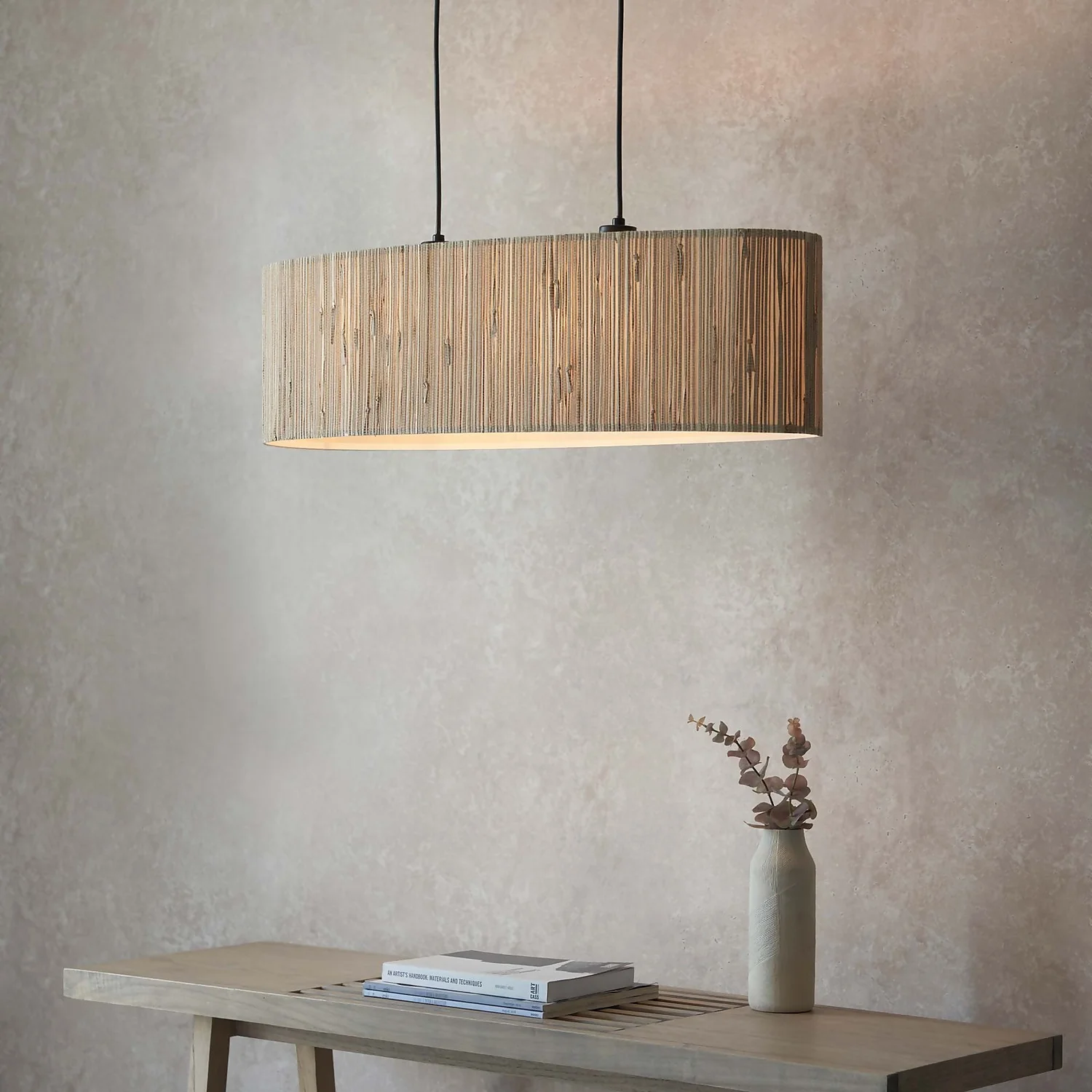 Caen Linear Pendant Ceiling Light - Natural - Image 6