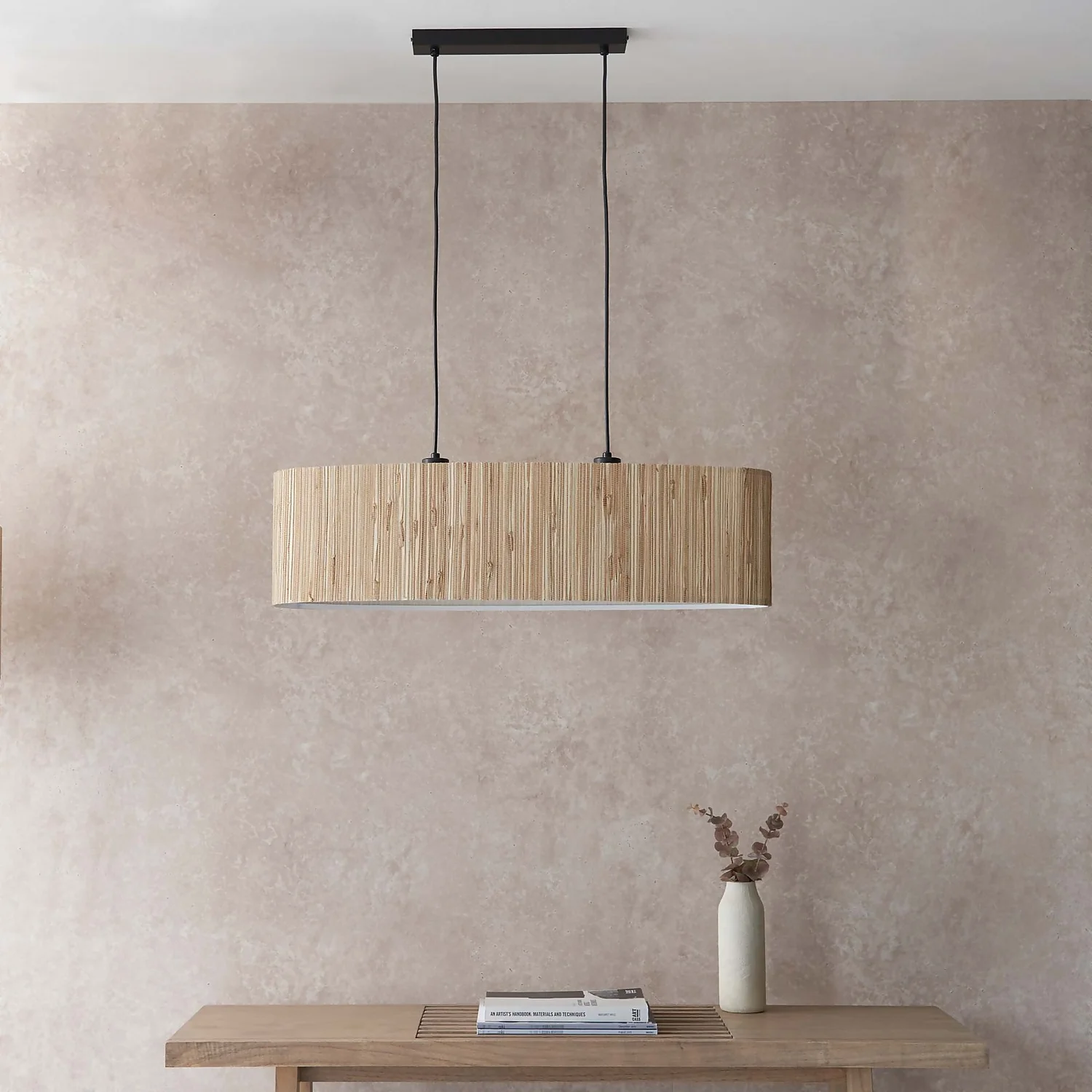 Caen Linear Pendant Ceiling Light - Natural - Image 3