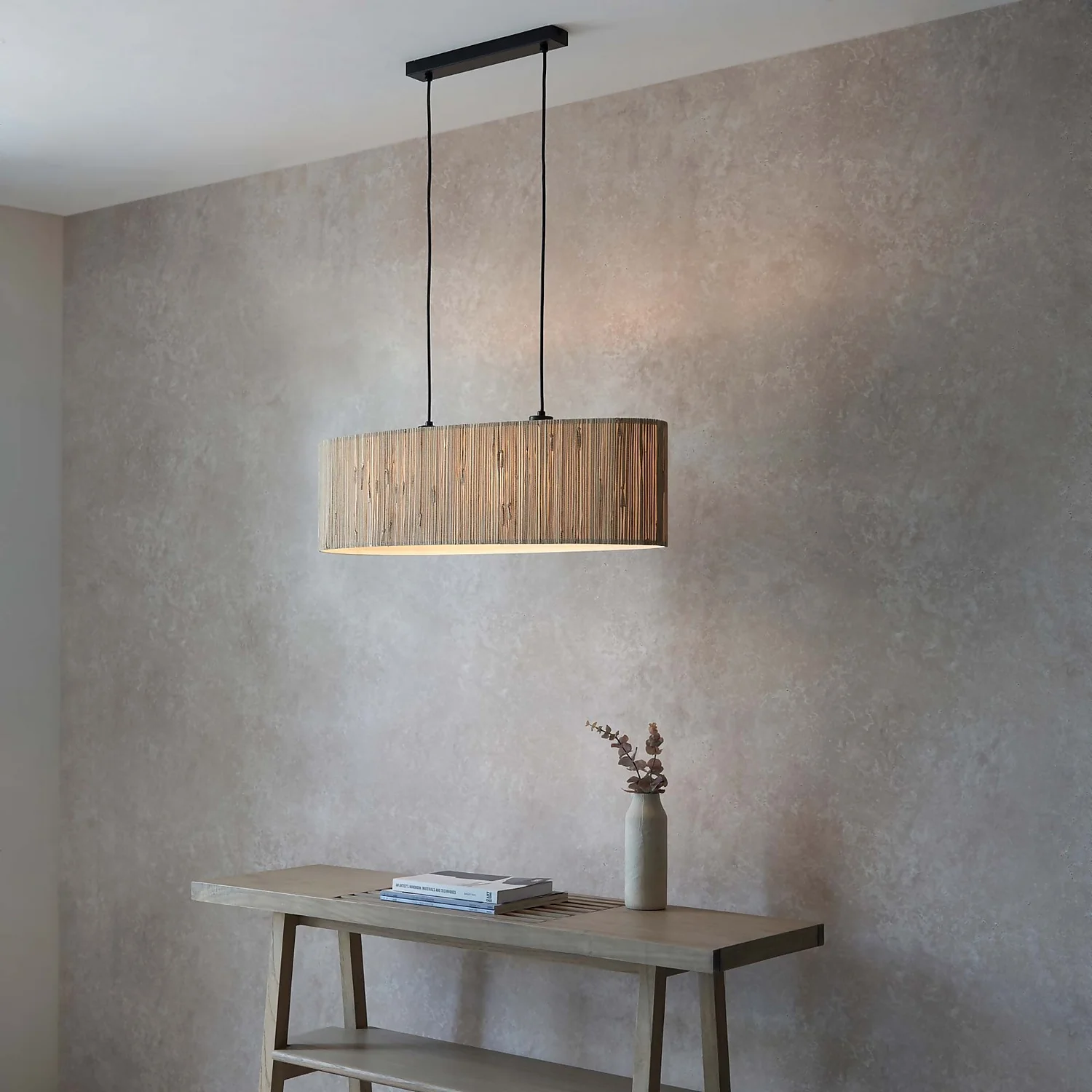 Caen Linear Pendant Ceiling Light - Natural - Image 4