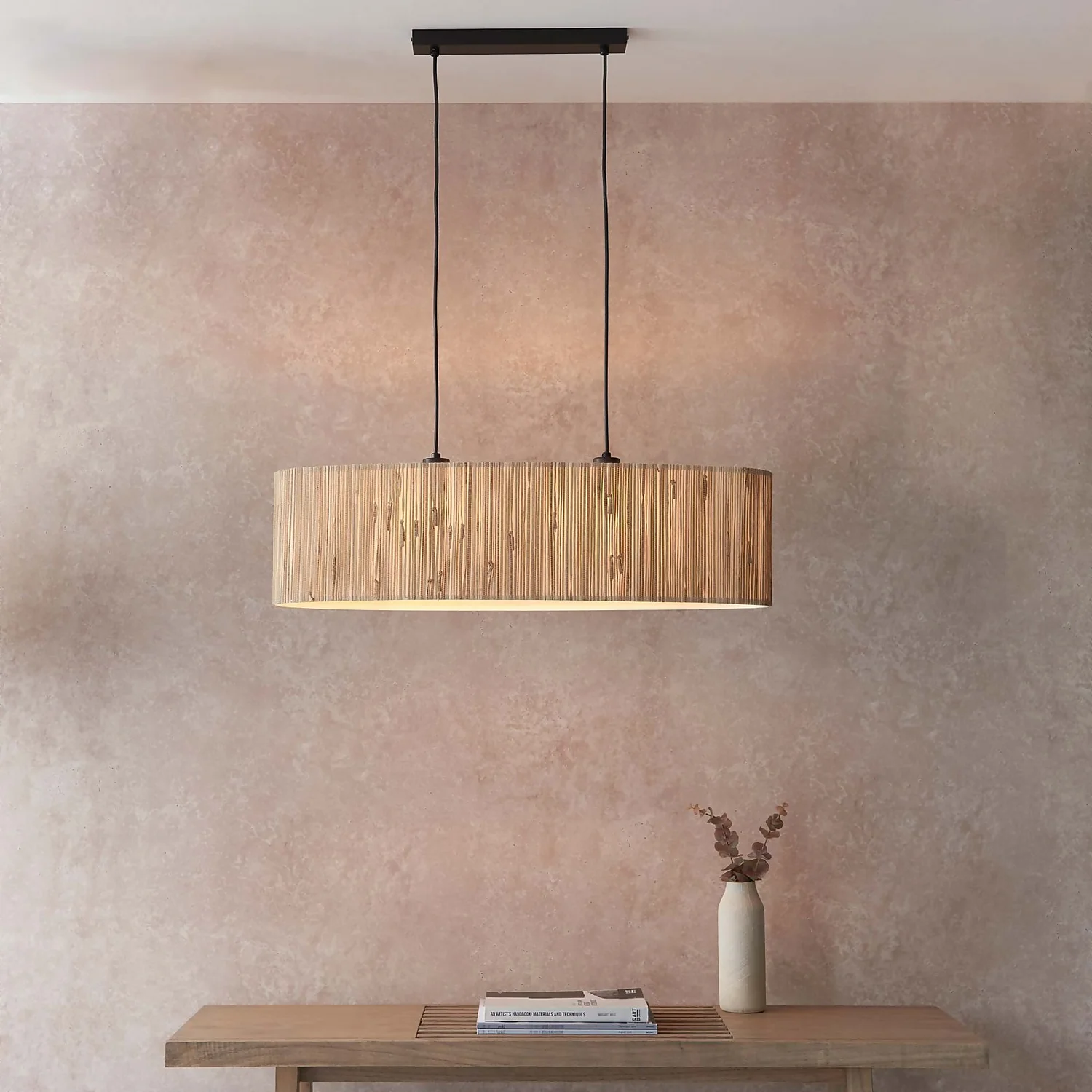 Caen Linear Pendant Ceiling Light - Natural