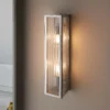 Daltra Large Ribbed Bathroom Wall Light - Chrome Effect