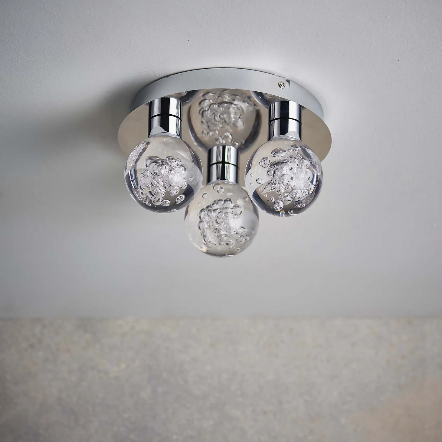 Leoch Bathroom Flush Ceiling Light - Chrome Effect - Image 3