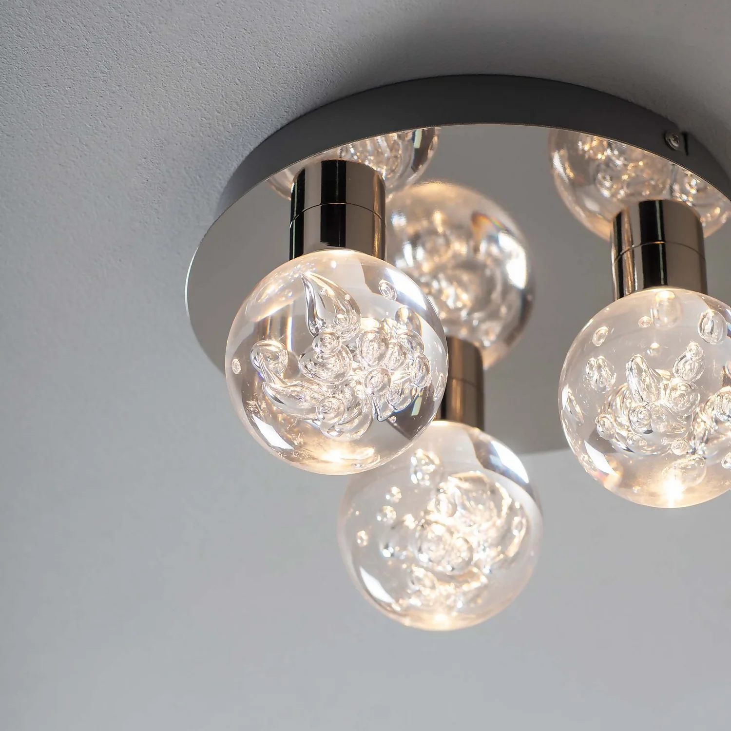 Leoch Bathroom Flush Ceiling Light - Chrome Effect - Image 5