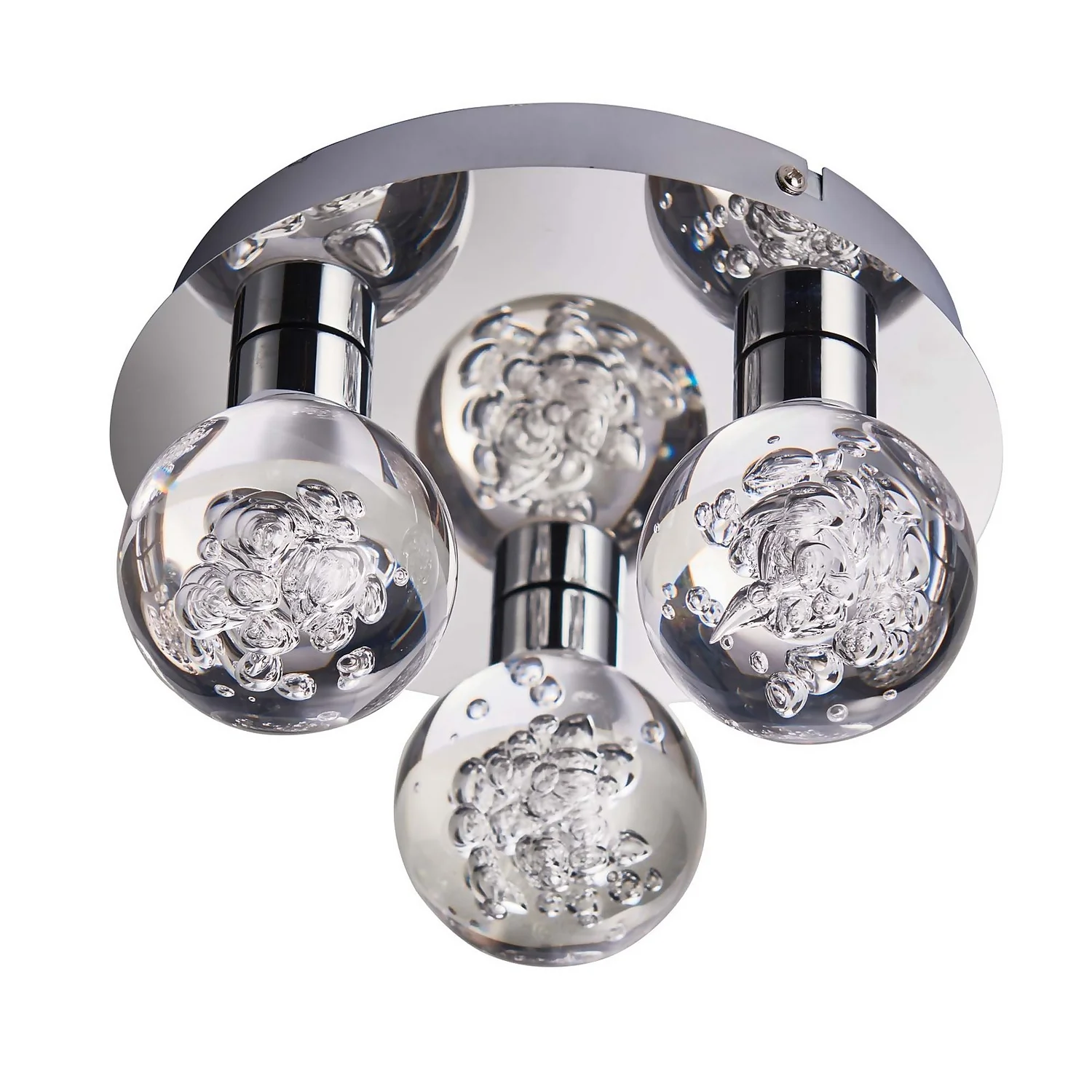 Leoch Bathroom Flush Ceiling Light - Chrome Effect - Image 2