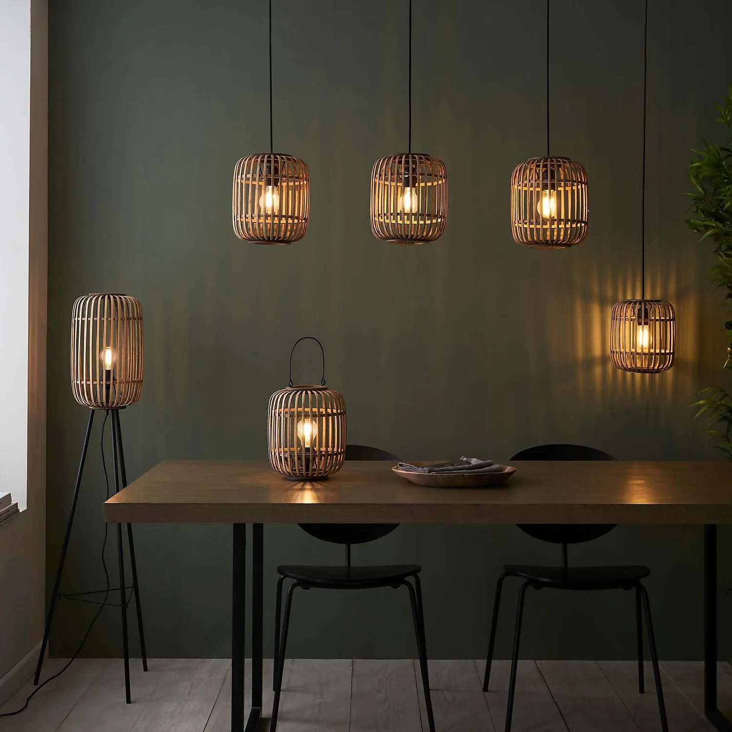 Saval Pendant Ceiling Light - Natural Bamboo - Image 8