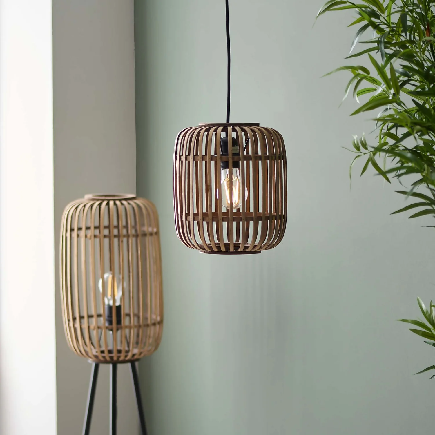 Saval Pendant Ceiling Light - Natural Bamboo - Image 7