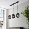 Saval 3 Lamp Pendant Diner Bar Light - Dark Bamboo
